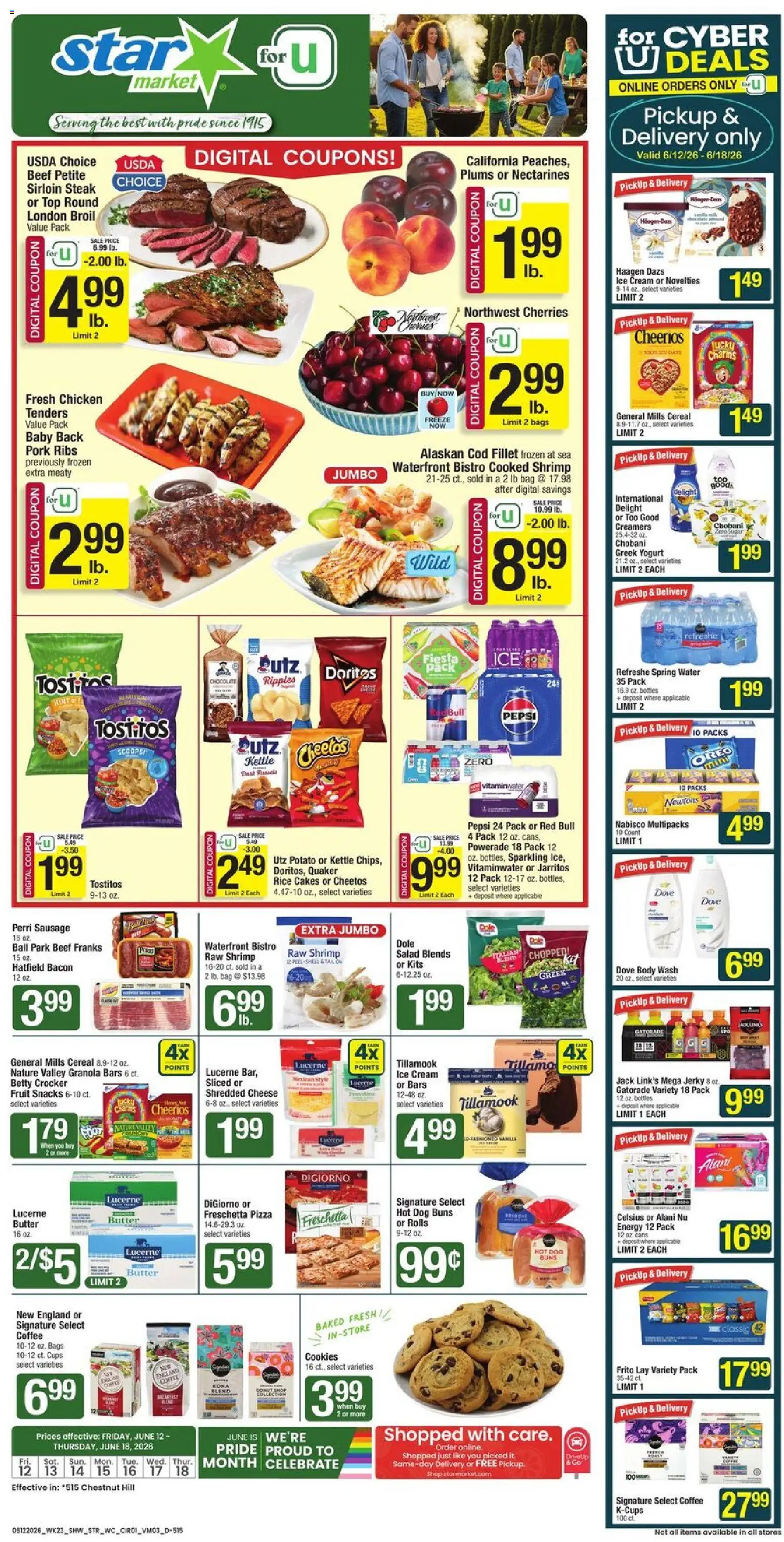 Star Market Weekly Ad - valid from 12.06.2026 | Page: 1 | Products: Cherries, Beef, Water, Sugar