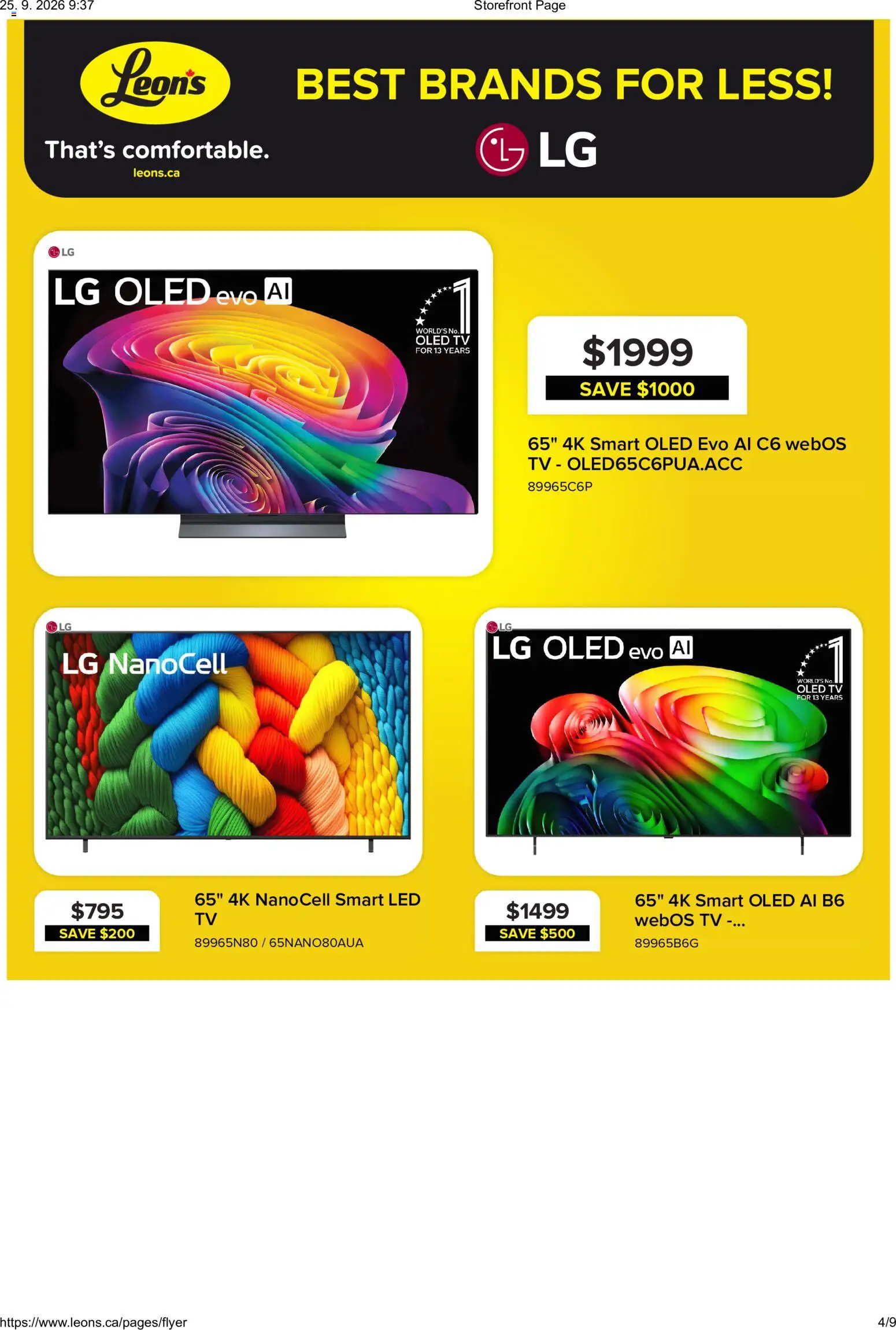 Leon's flyer valid from Sep 24, 2026 | Page: 4 | Products: Tv