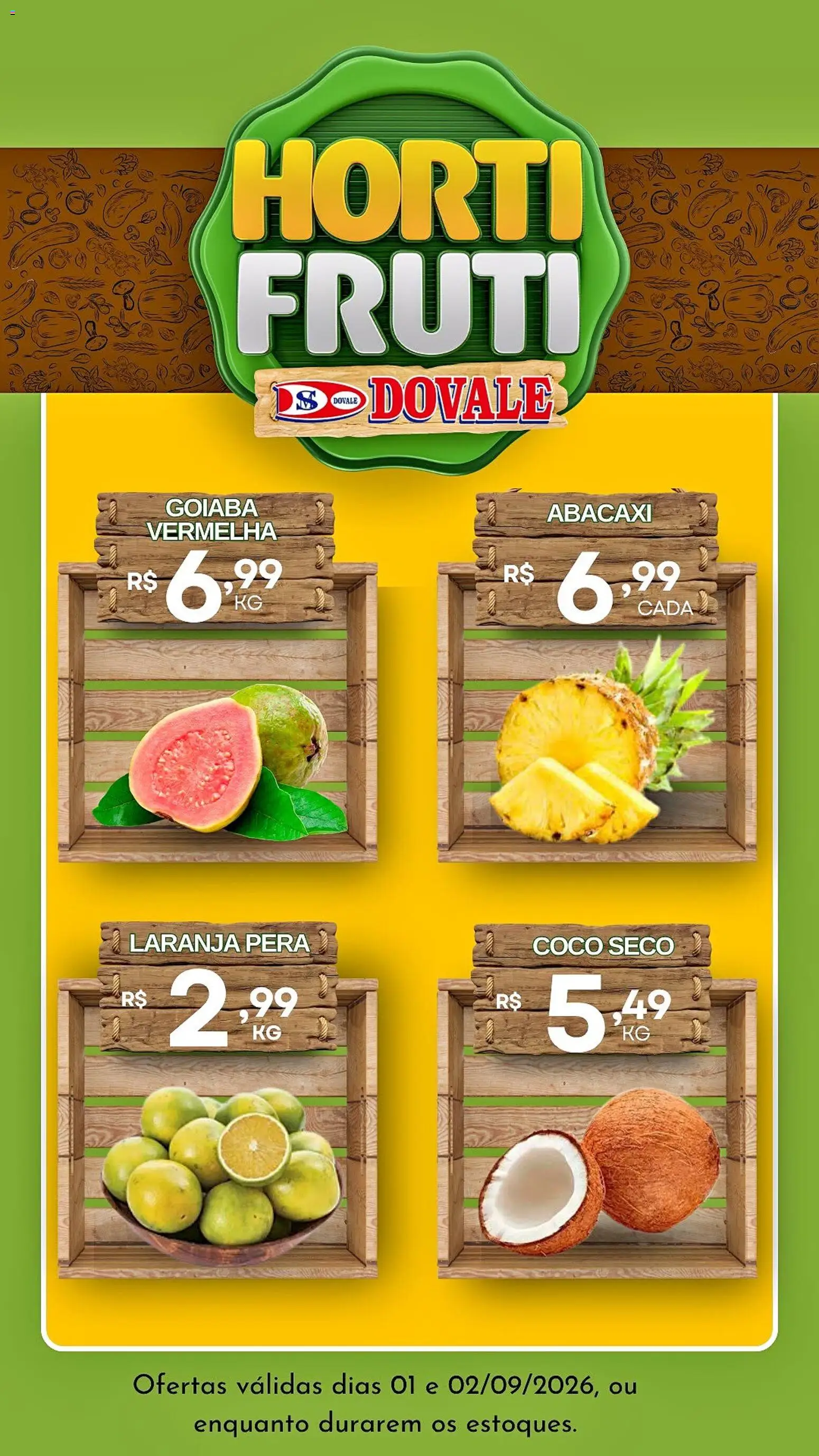 Dovale Folheto - válido de 01/09/2026 | Página: 2 | Produtos: Coco, Goiaba, Pera, Abacaxi