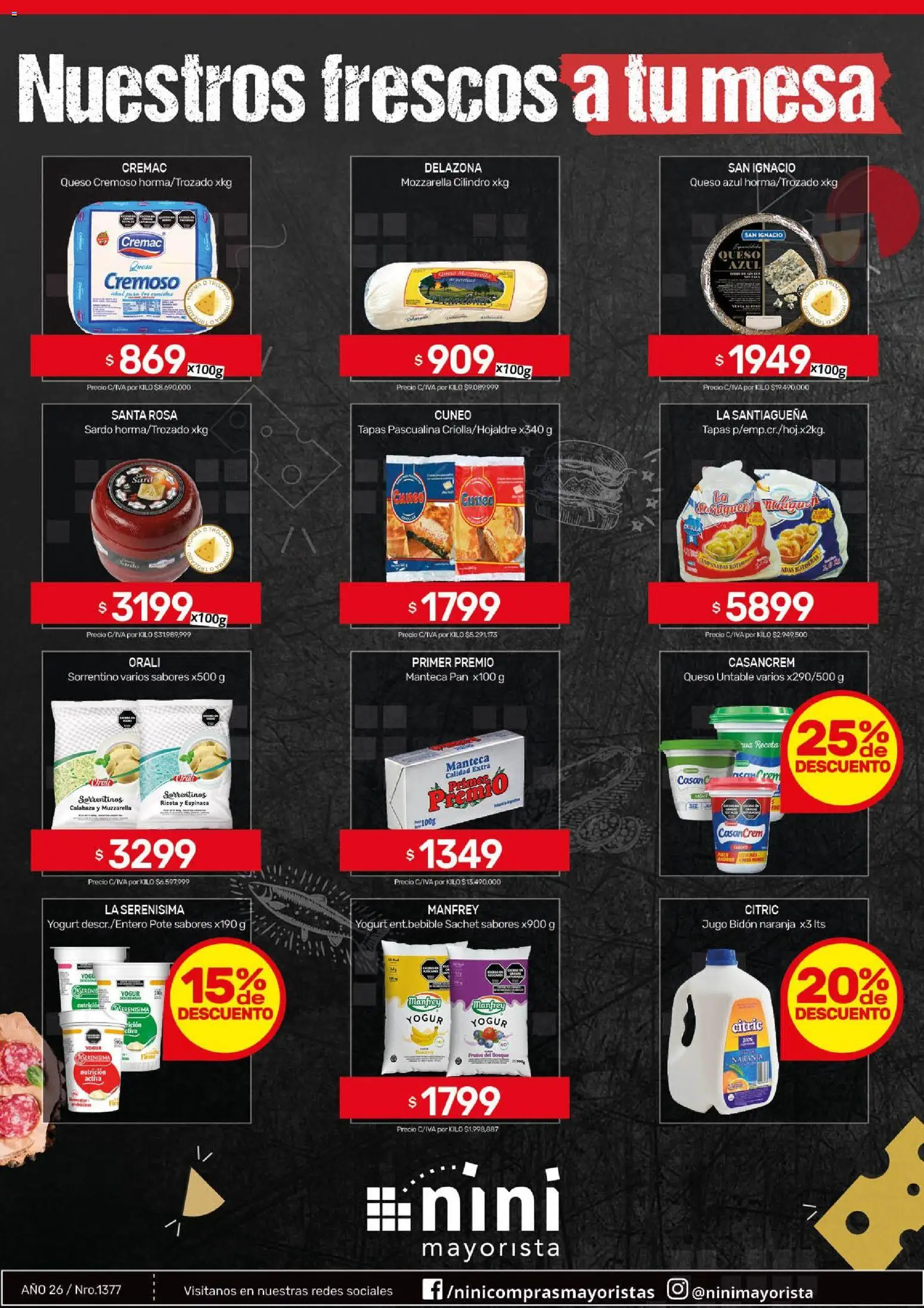 NINI Mayorista catálogo │ válido desde el 14/09/2026 | Página: 41 | Productos: Untable, Manteca, Queso, Pan