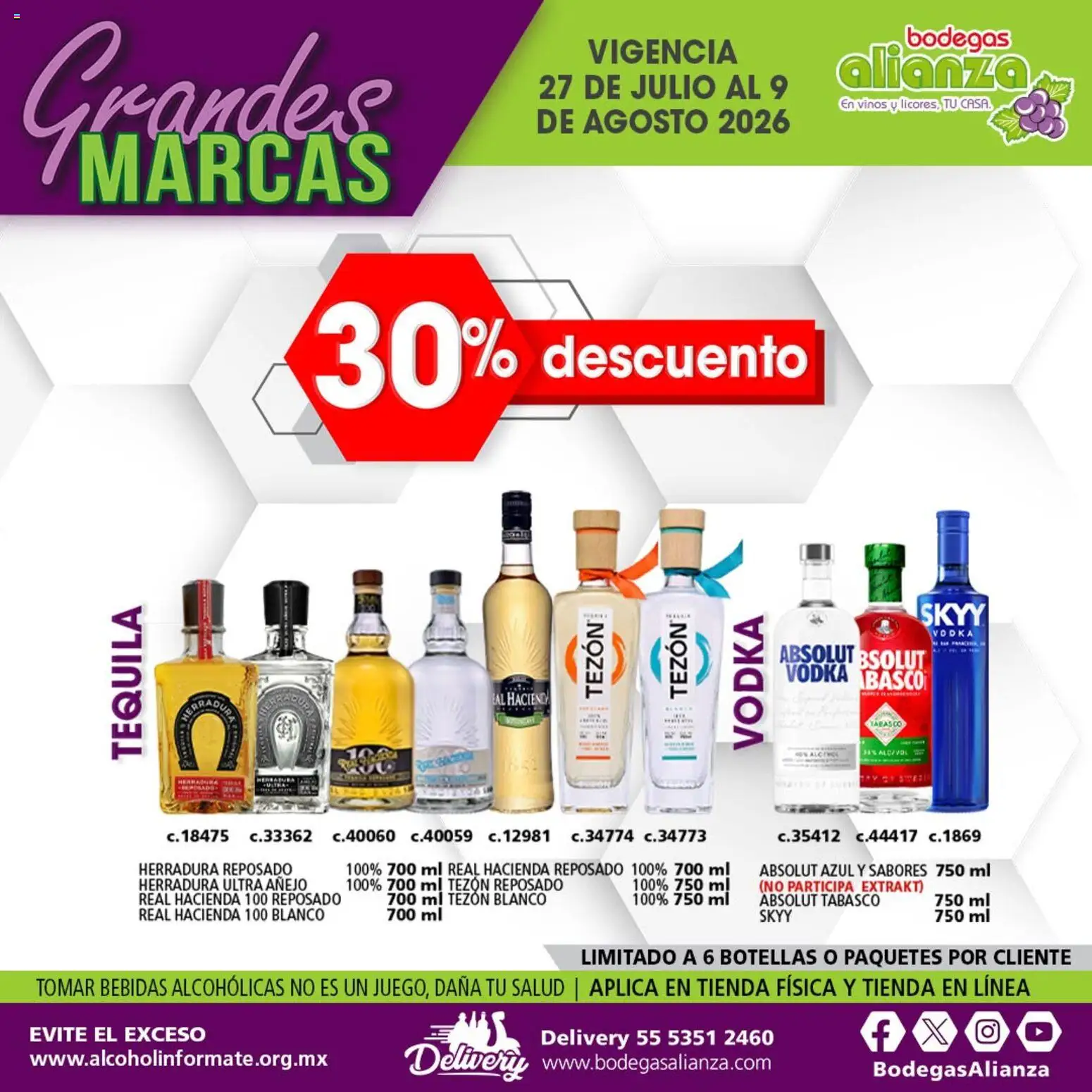 Nuevas ofertas de Bodegas Alianza válidas en toda la República Mexicana desde el 27/07/2026. ¡Encuentra las mejores ofertas en Bodegas Alianza catálogo Grandes Marcas! | Página: 3 | Productos: Tequila, Vodka