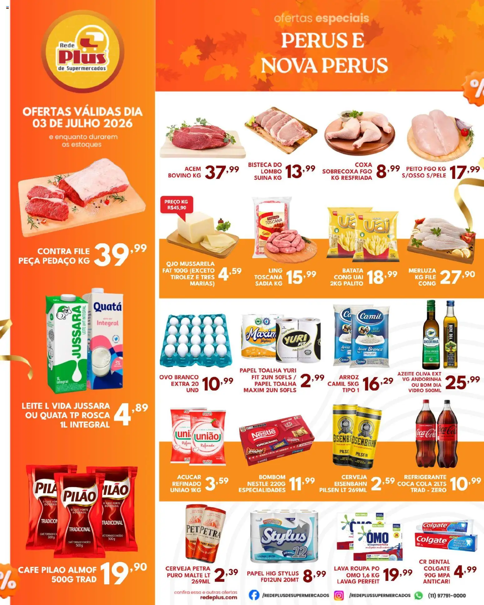 Rede Plus Supermercados Folheto - válido de 03/07/2026 | Página: 1 | Produtos: Papel toalha, Acém, Refrigerante, Bombom