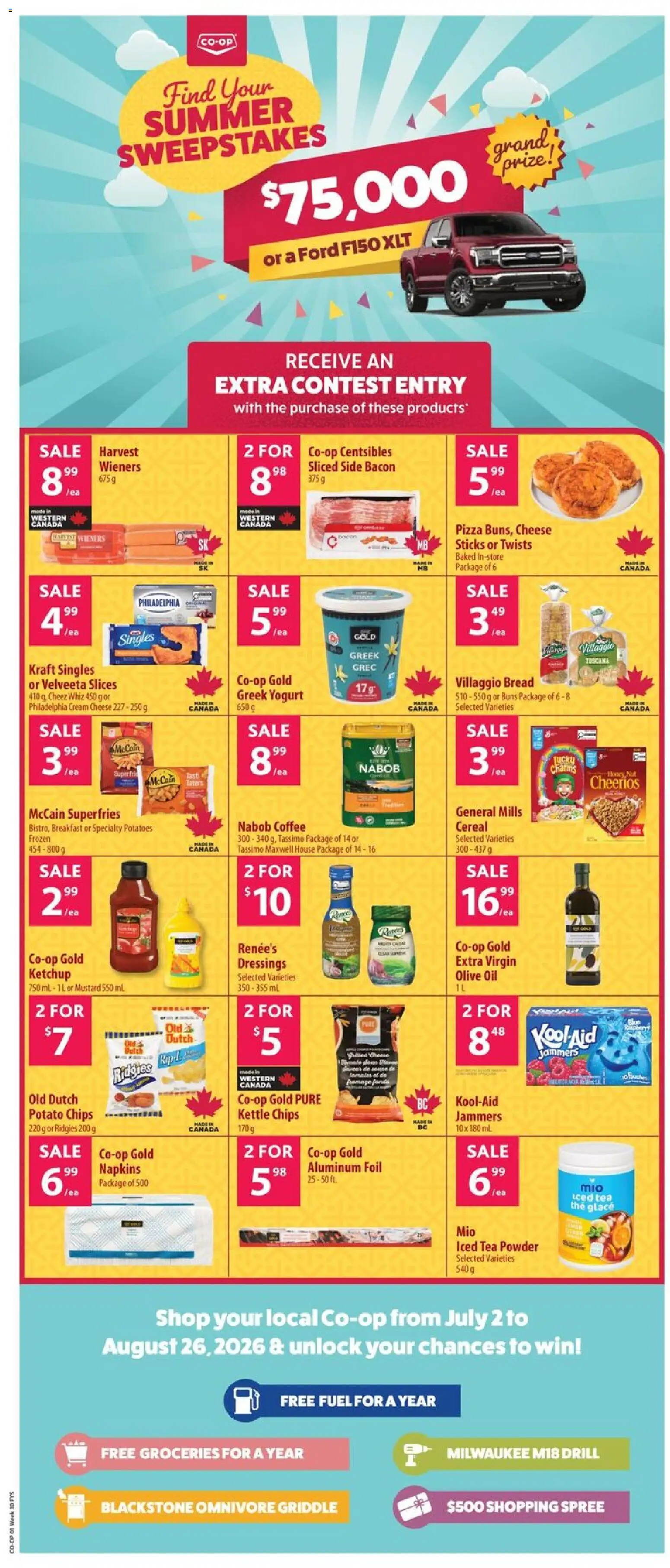 Co-op Food flyer valid from Jul 23, 2026 | Page: 12 | Products: Tea, Chips, Coffee, Pizza