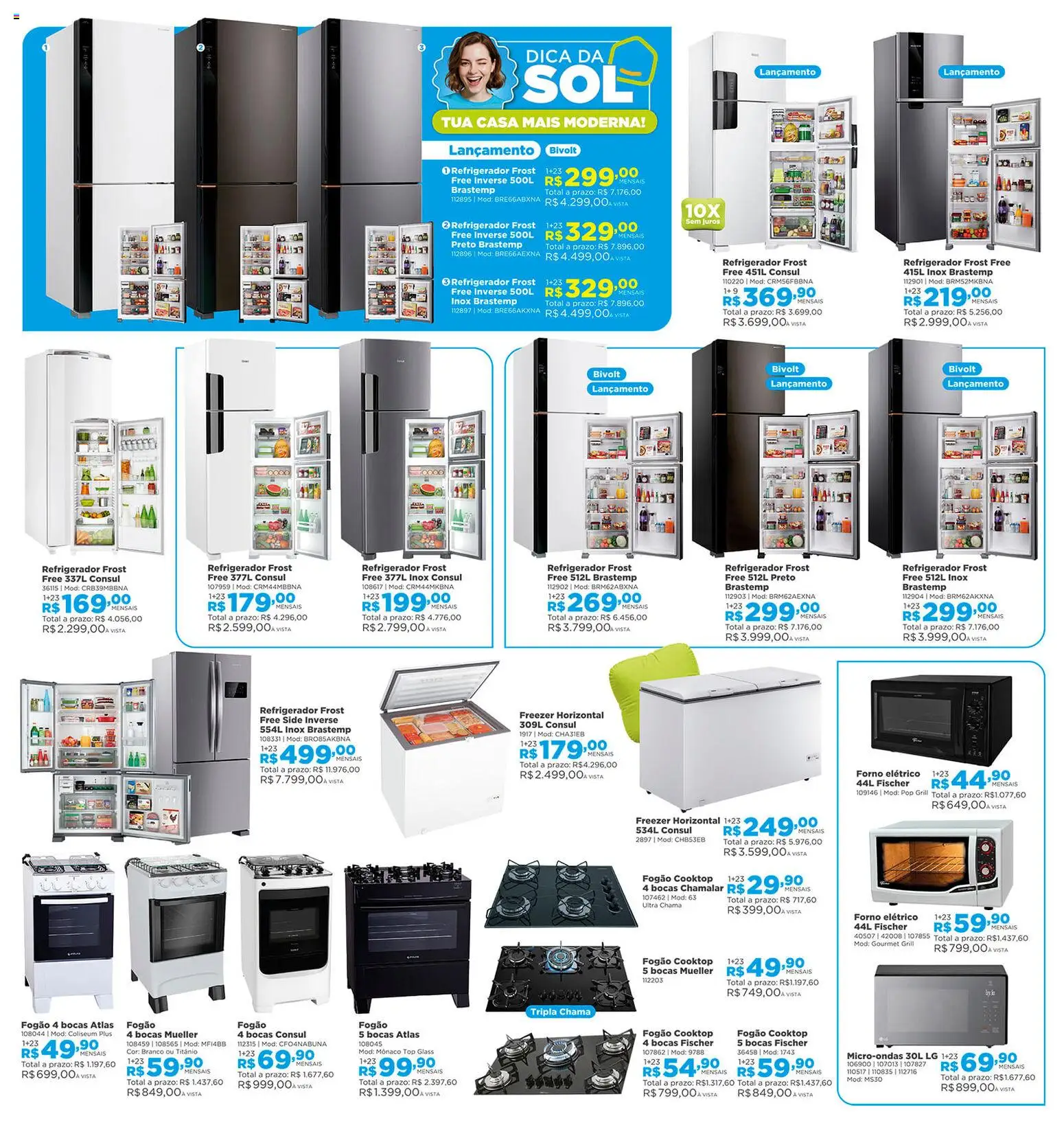 Lojas Solar Folheto - válido de 01.04.2026 | Página: 8 | Produtos: Fogão, Grill, Cooktop, Microondas