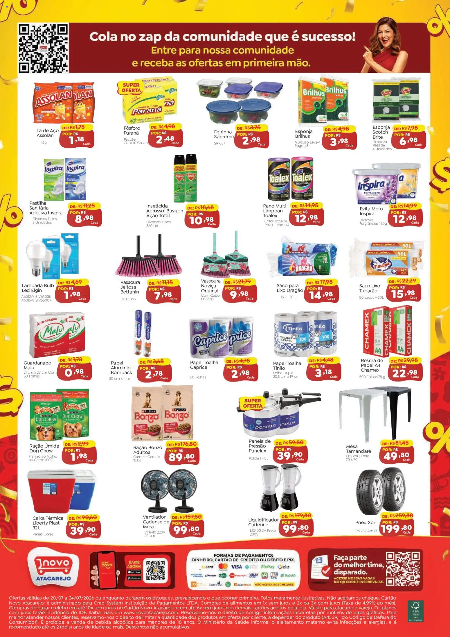 Novo Atacarejo Folheto - válido de 20/07/2026 | Página: 4 | Produtos: Esponja, Mesa, Caixa, Inseticida