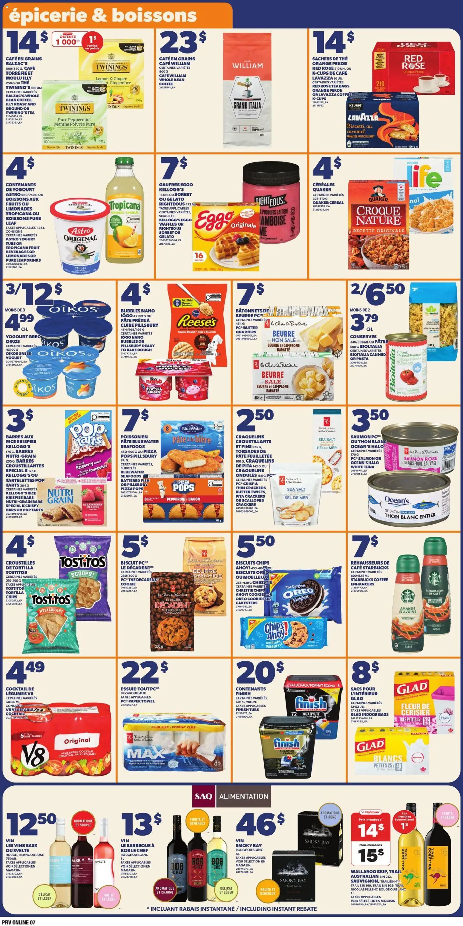 Provigo flyer valid from 11.06.2026 | Page: 9 | Products: Fish, Tea, Pasta, Chair