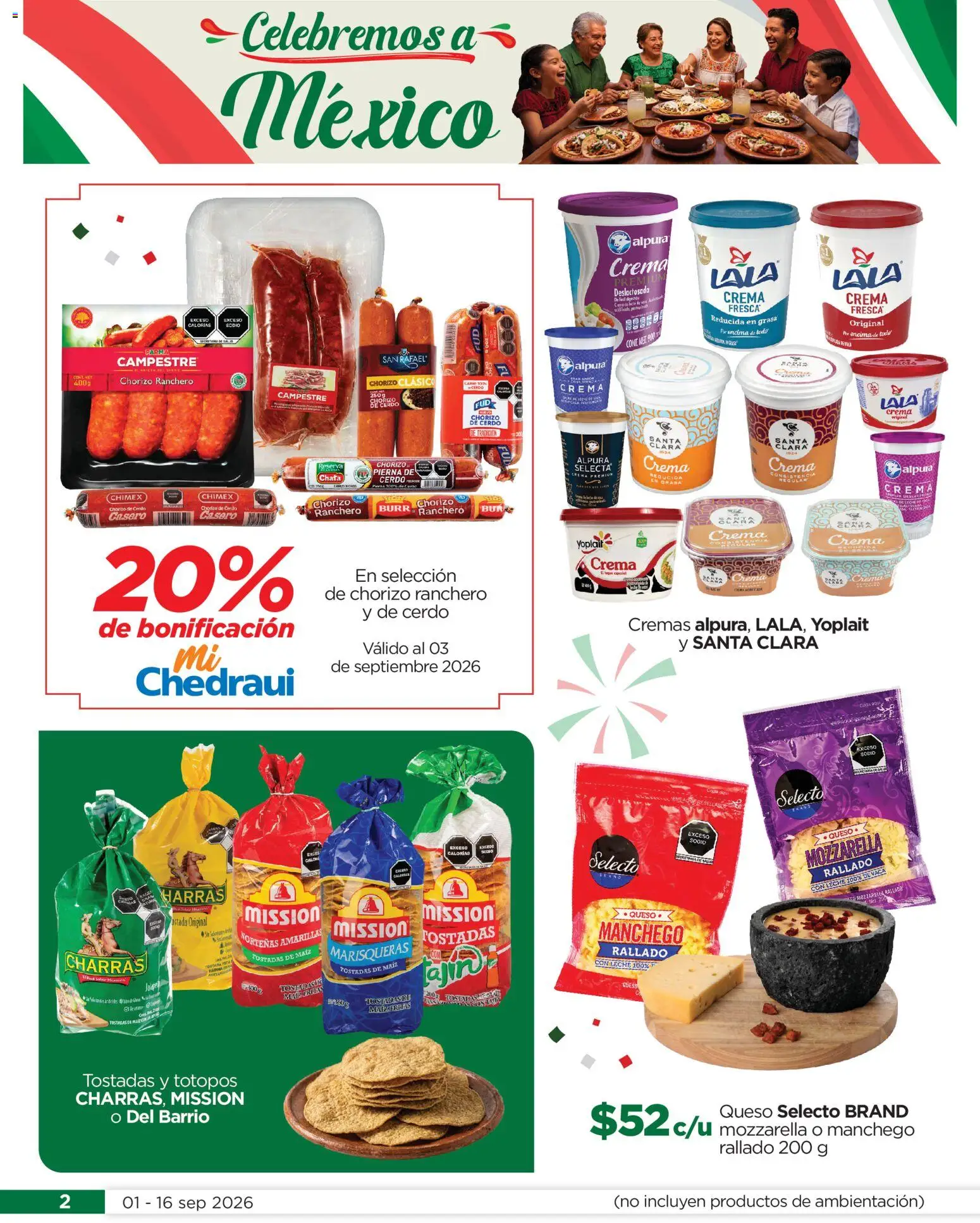 Nuevas ofertas de Chedraui válidas en toda la República Mexicana desde el 01/09/2026. ¡Encuentra las mejores ofertas en Chedraui folleto! | Página: 2