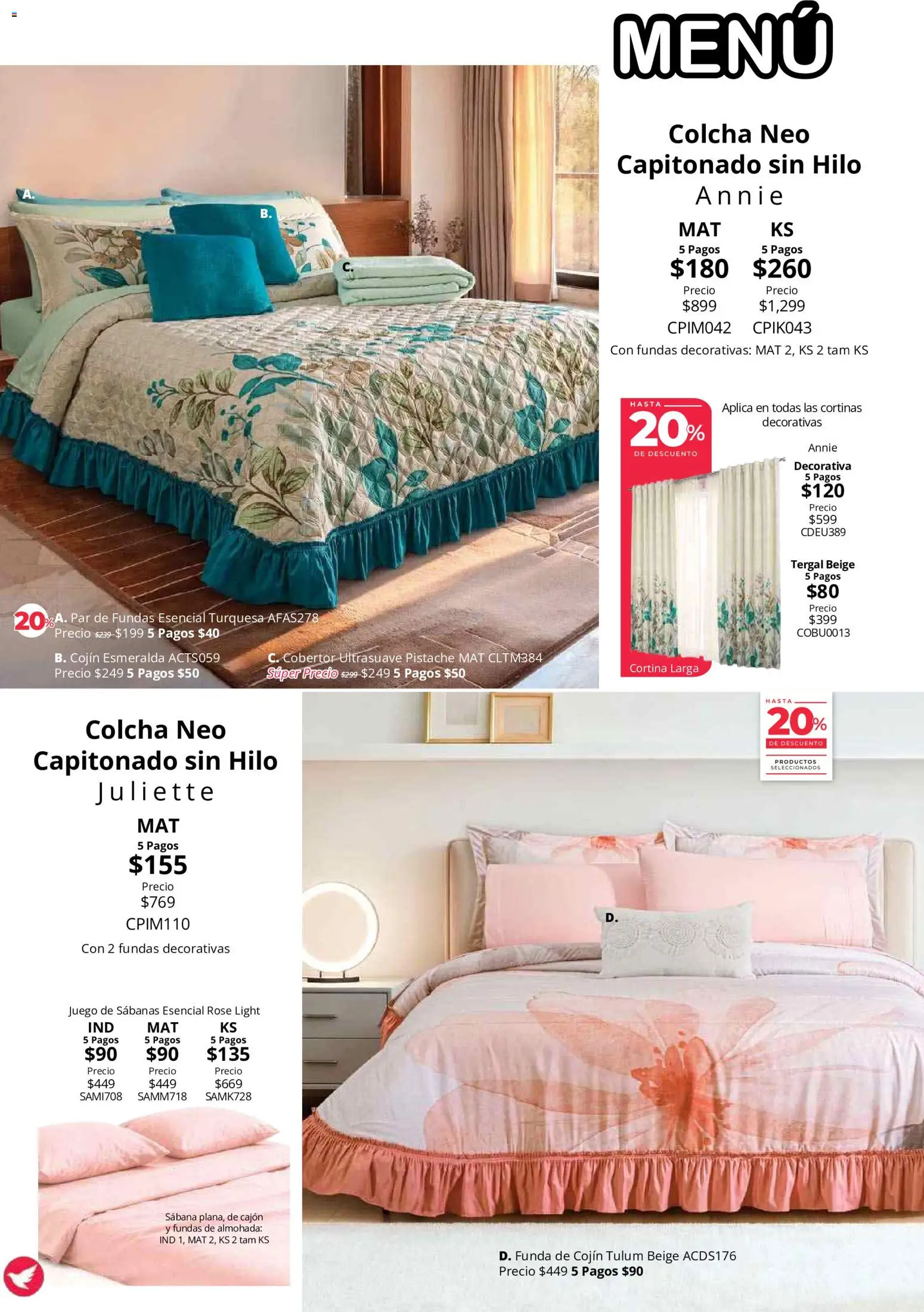 Nuevas ofertas de Colchas Concord válidas en toda la República Mexicana desde el 01/08/2026. ¡Encuentra las mejores ofertas en Colchas Concord catálogo! | Página: 124 | Productos: Cobertor, Juego, Almohada, Sabanas