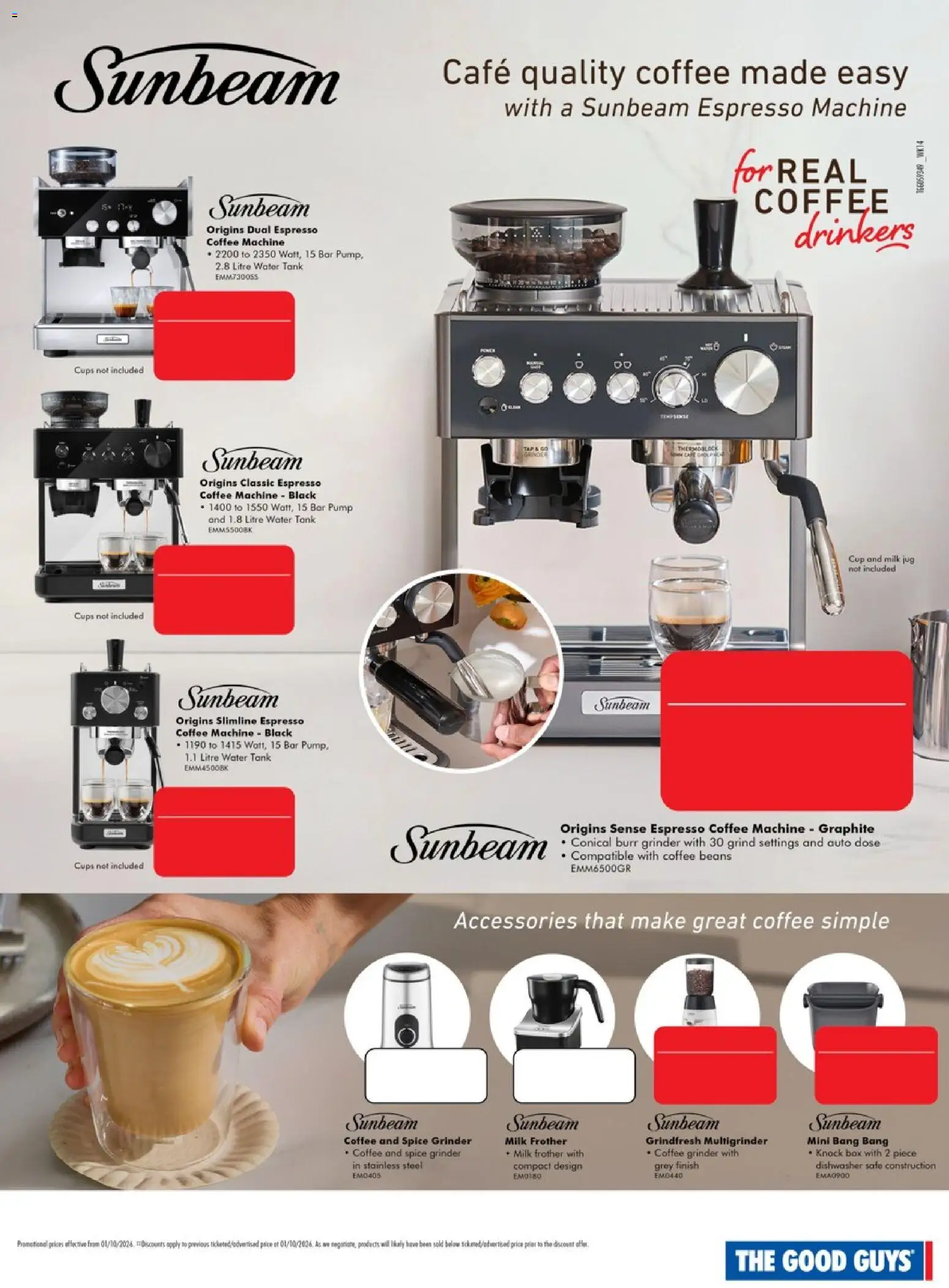 The Good Guys catalogue - valid from 01/10/2026 | Page: 4 | Products: Milk frother, Box, Safe, Espresso machine