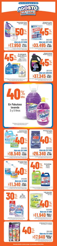Alkosto Mercado -  Vista previa de la revista de la tienda Alkosto valido desde el 22/08/2026 | Página: 6 | Productos: Detergente líquido, Toalla, Polvo, Coco