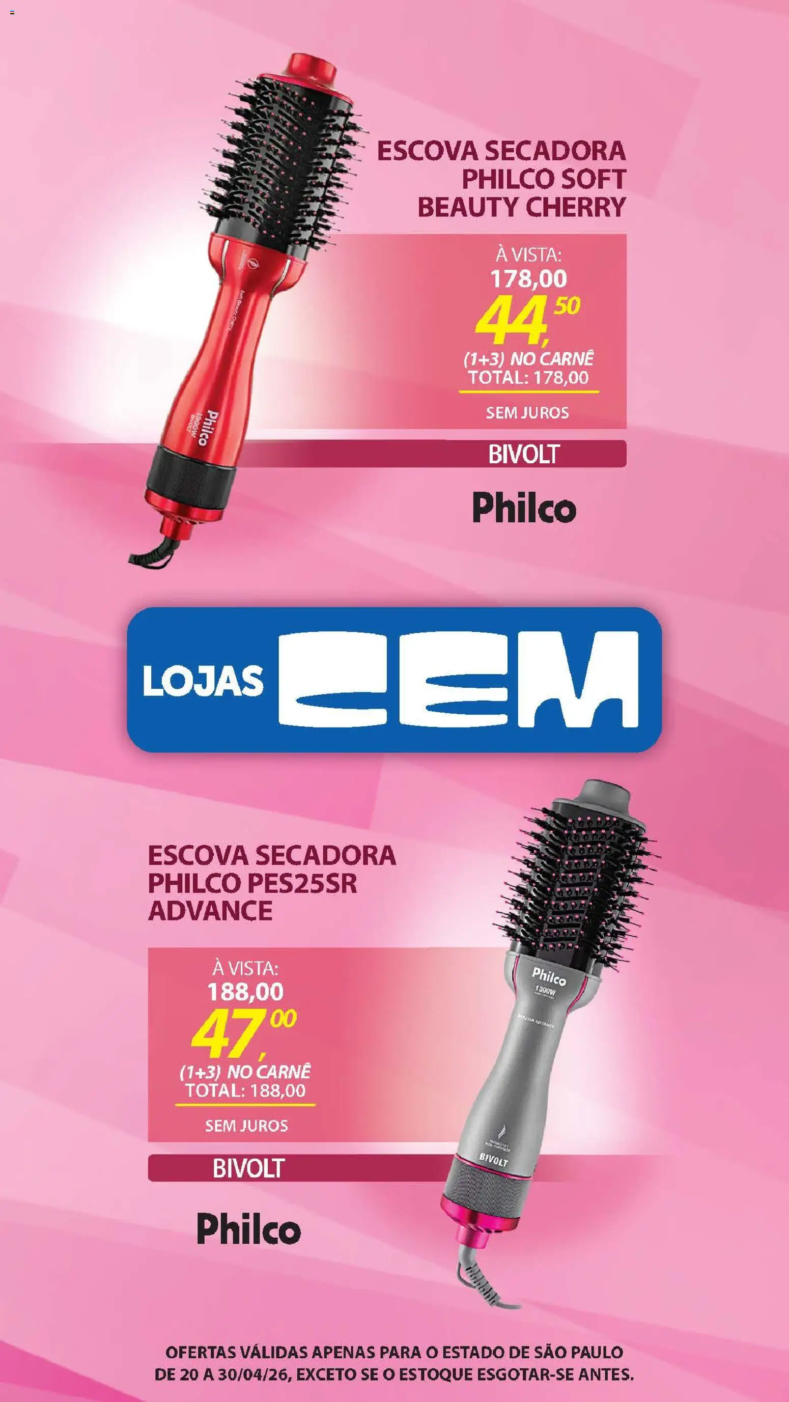 Lojas Cem Folheto - válido de 20.04.2026 | Página: 131 | Produtos: Escova secadora, Escova, Carne