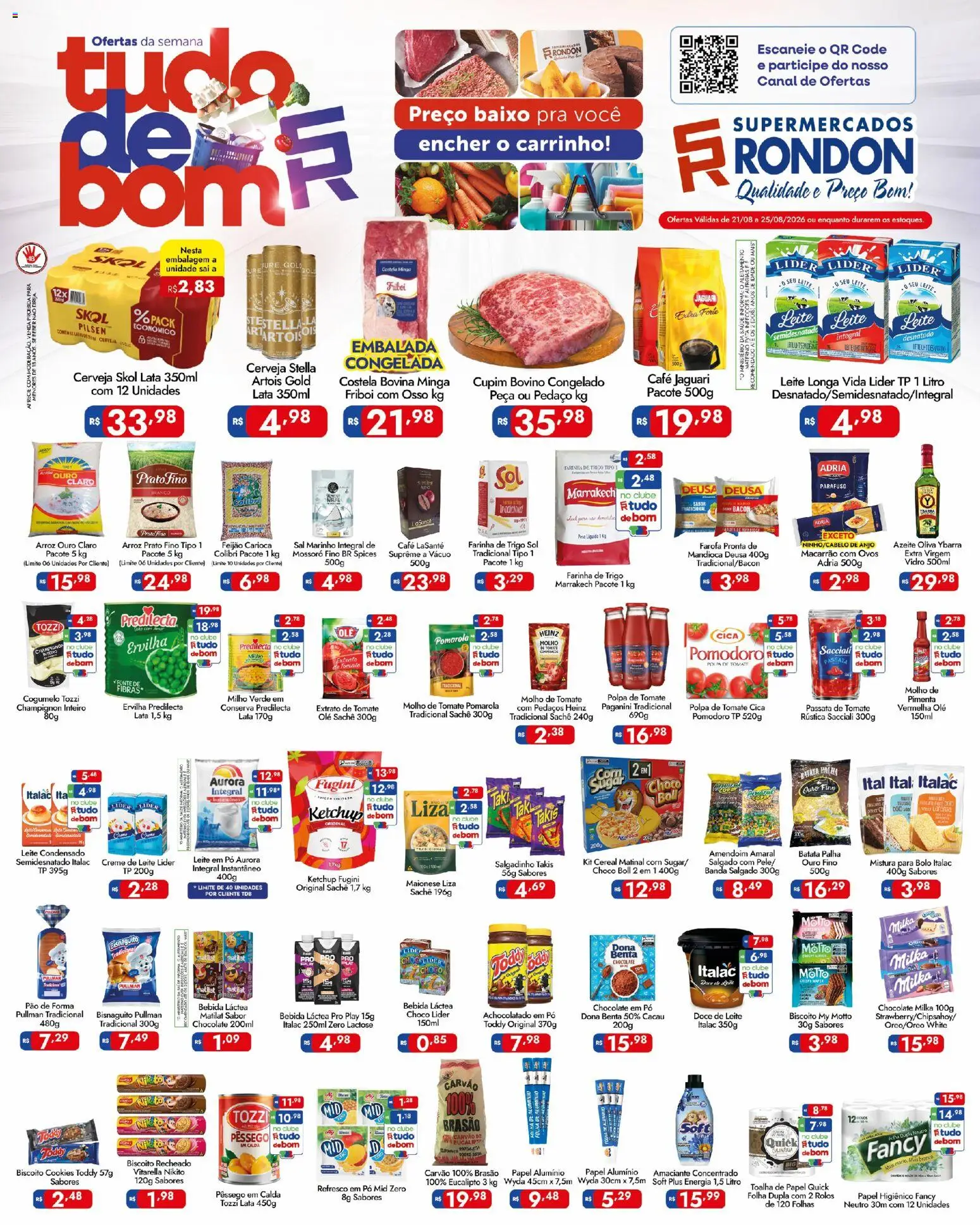 Supermercados Rondon Folheto - válido de 21/08/2026 | Página: 1 | Produtos: Café, Ketchup, Bacon, Farofa