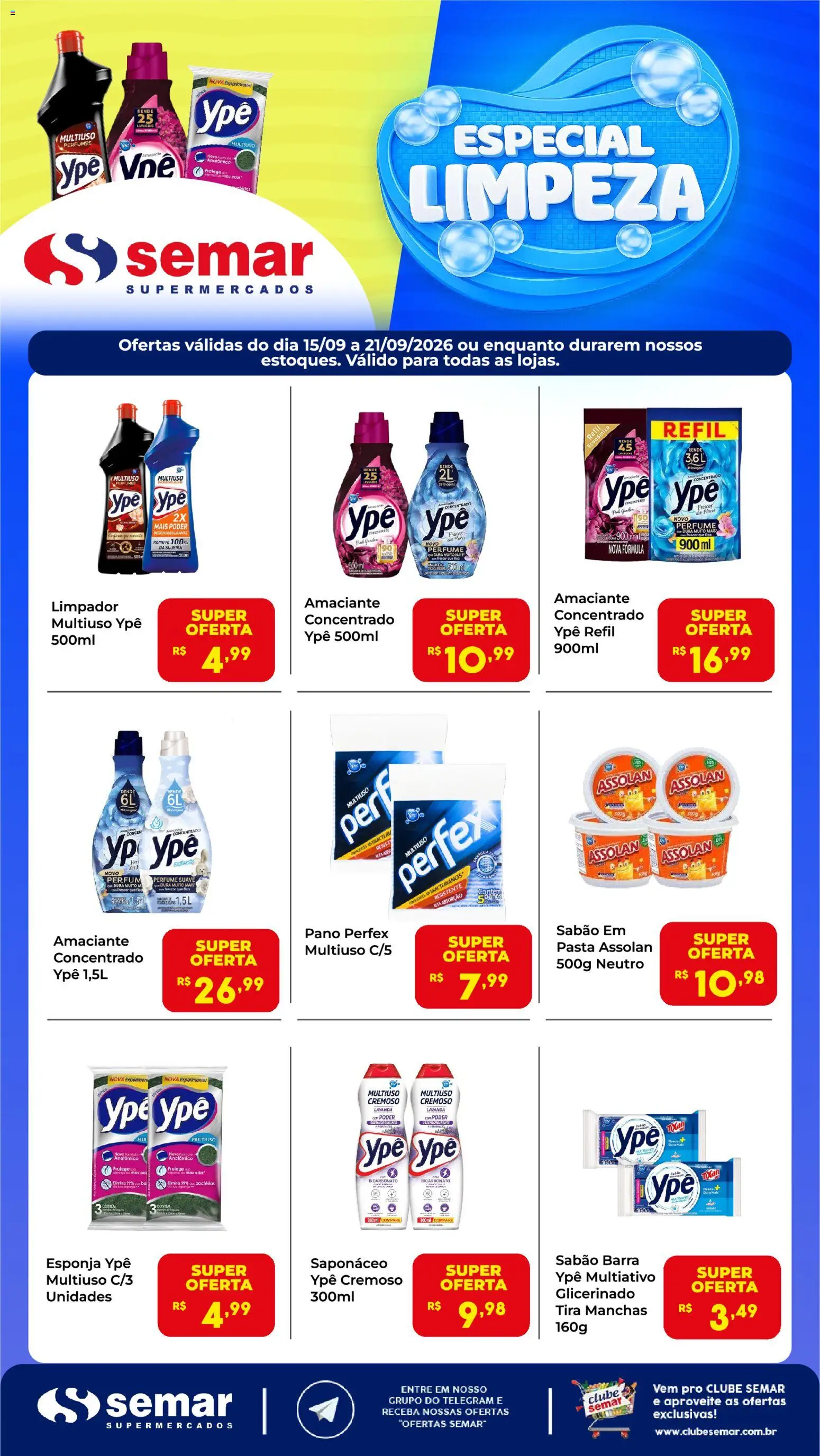 Semar Supermercado Folheto - válido de 15/09/2026 | Página: 1 | Produtos: Perfume, Desengordurante, Sabão, Saponáceo