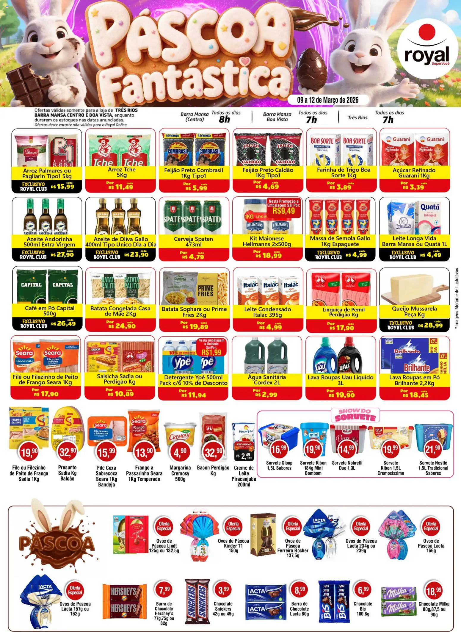Royal Supermercados Folheto - válido de 09.03.2026 | Página: 1 | Produtos: Arroz, Frango, Maionese, Margarina