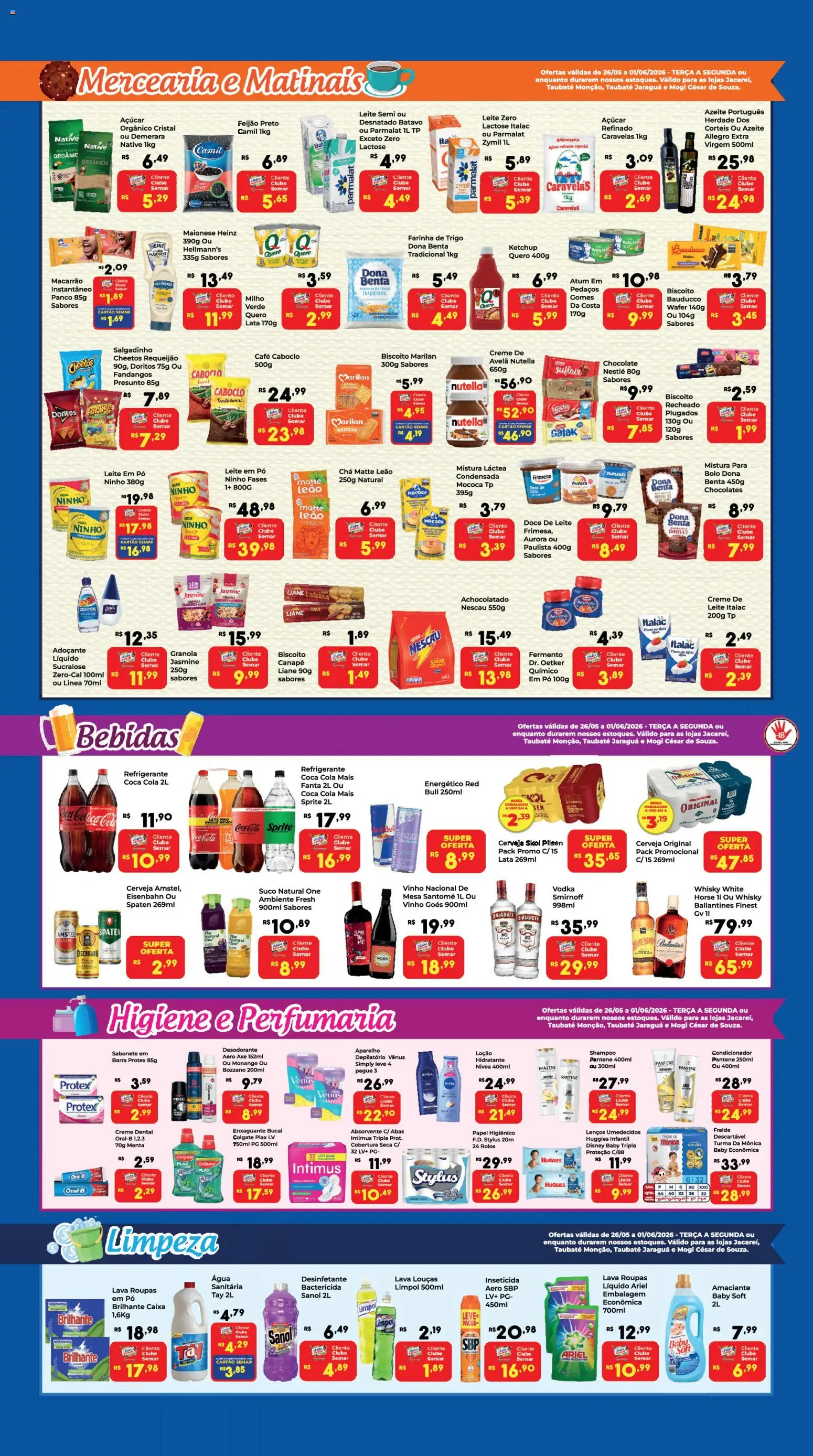 Semar Supermercado Folheto - válido de 26.05.2026 | Página: 2 | Produtos: Mesa, Caixa, Cerveja, Açúcar