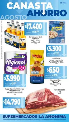 Vista previa La Anonima Canasta Ahorro válido desde el 01/08/2026