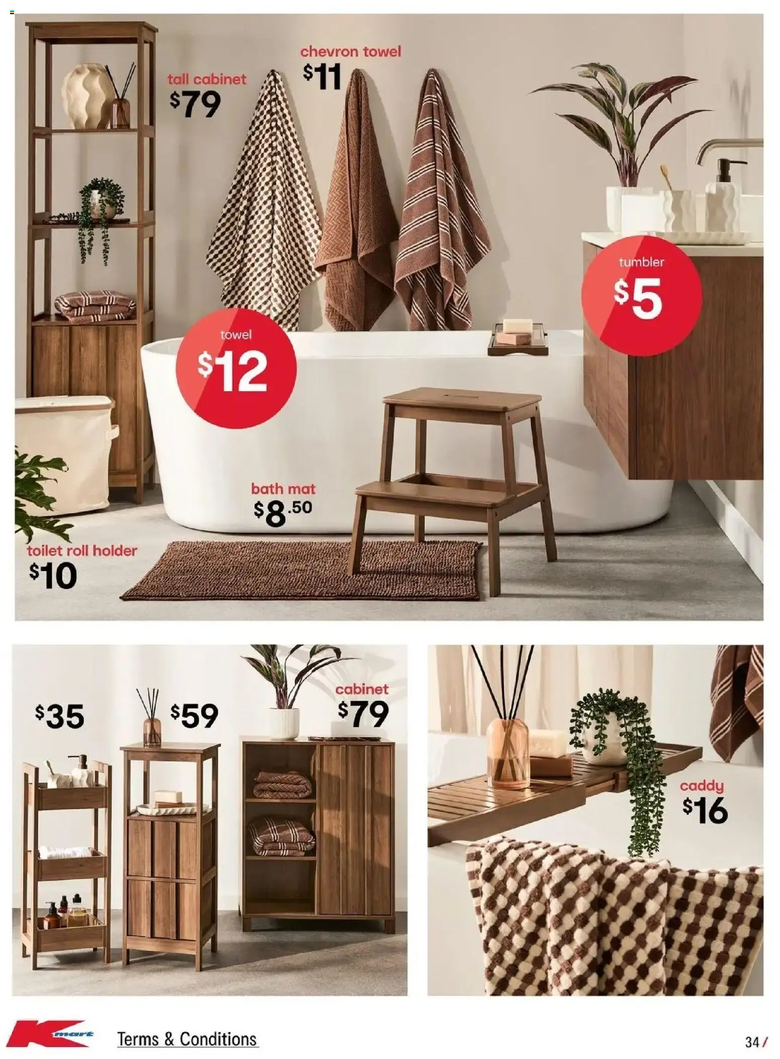 Kmart catalogue - valid from 23/07/2026 | Page: 34 | Products: Cabinet, Toilet, Bath, Caddy