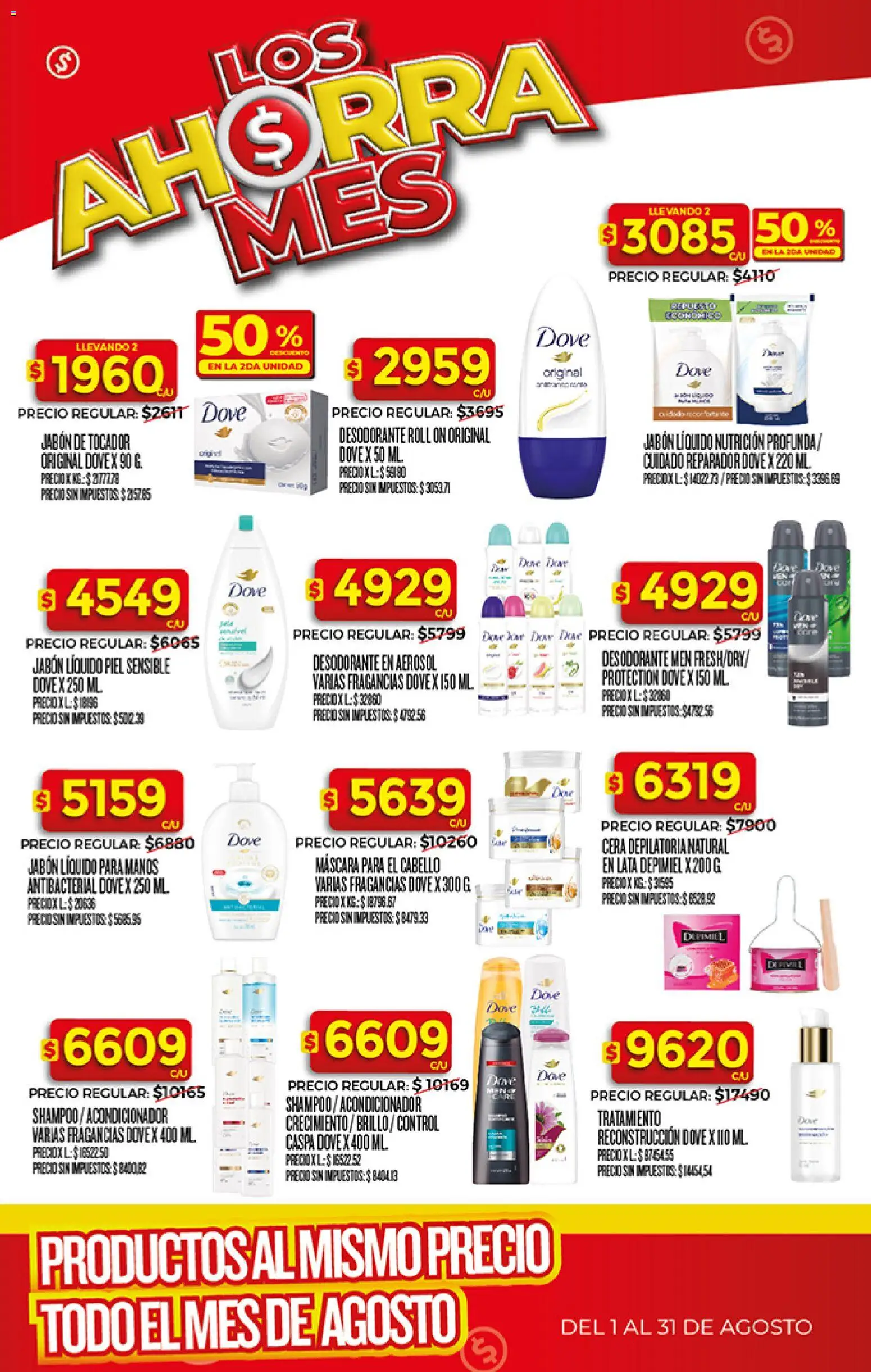 Supermercado DIA Ahorra Mes - Agosto │ válido desde el 03/08/2026 | Página: 10 | Productos: Máscara, Shampoo, Acondicionador, Desodorante