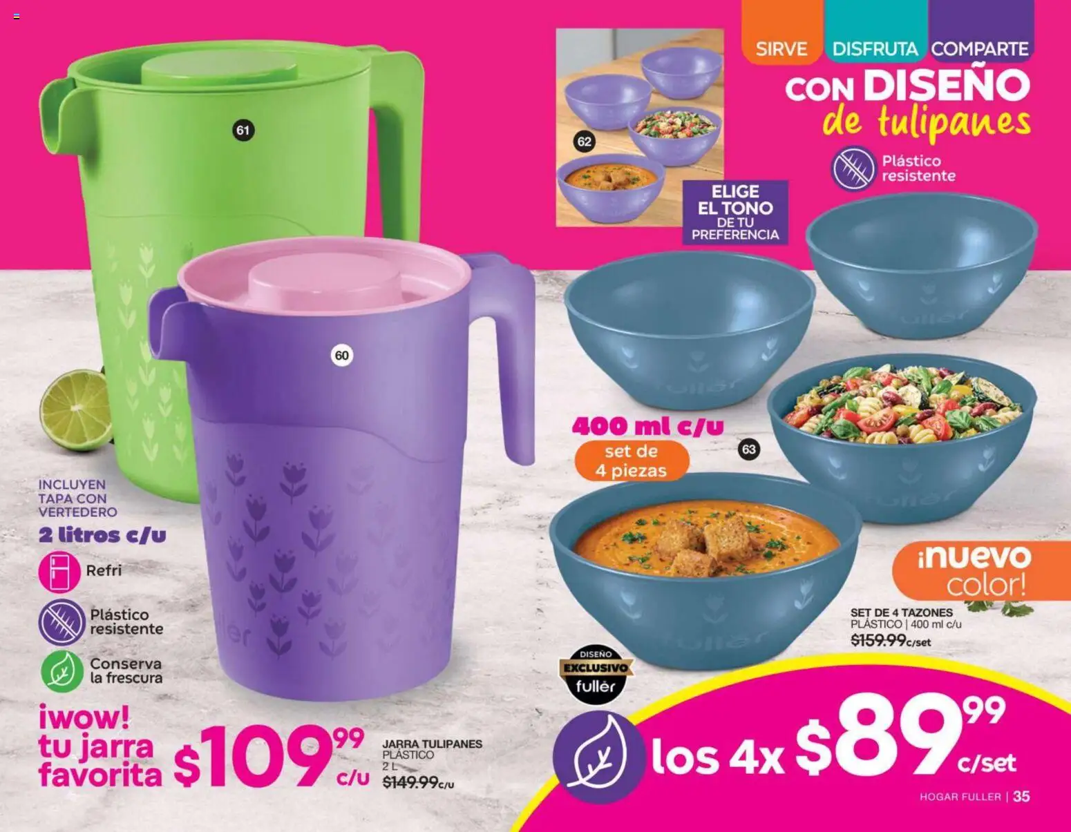 Nuevas ofertas de Fuller válidas en toda la República Mexicana desde el 02/09/2026. ¡Encuentra las mejores ofertas en Fuller campaña 11 2026! | Página: 19 | Productos: Tulipanes, Jarra