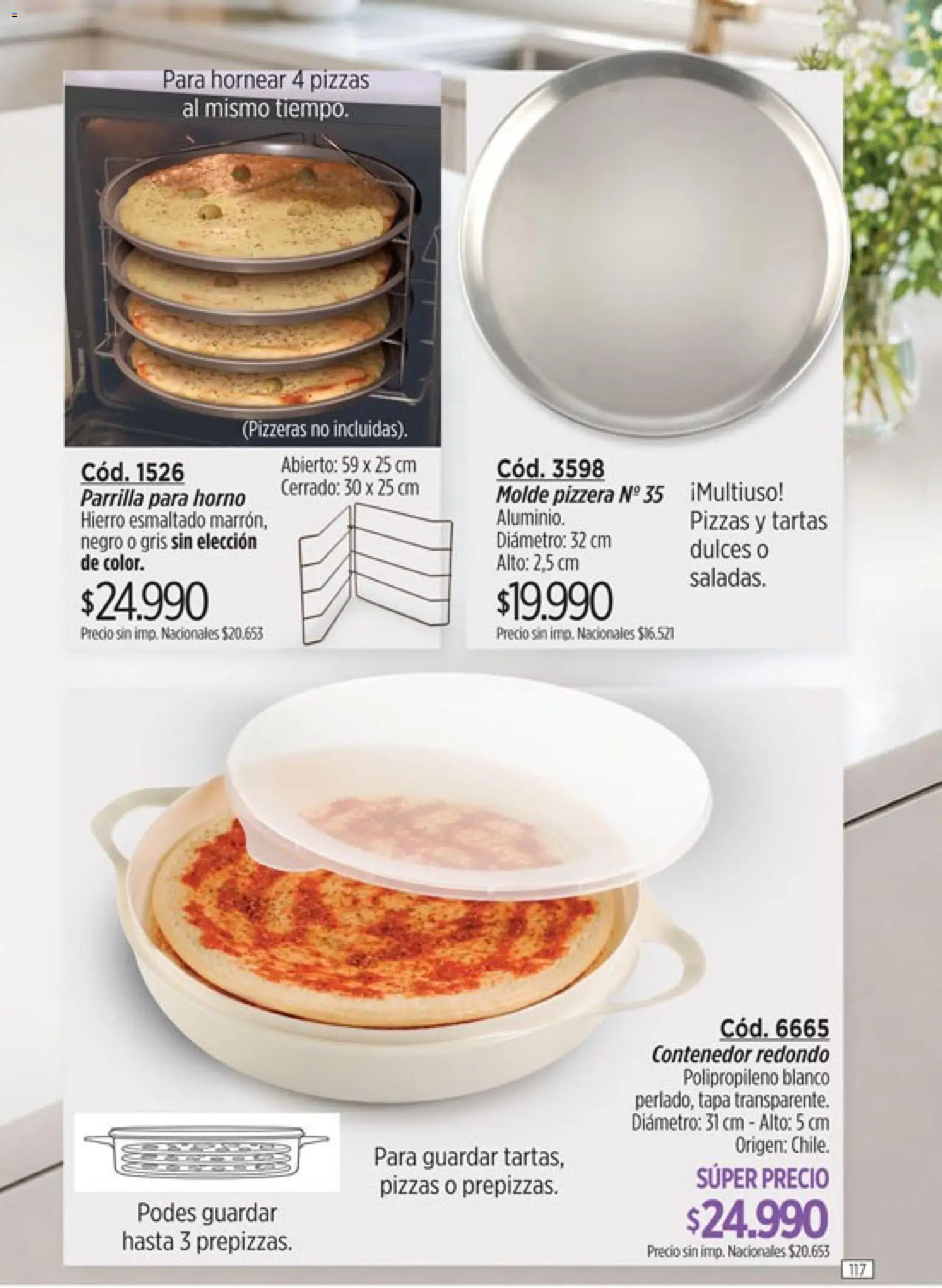 Catálogo Amodil Campaña 15 │ válido desde el 26/08/2026 | Página: 117 | Productos: Pizzera, Horno, Molde, Dulces