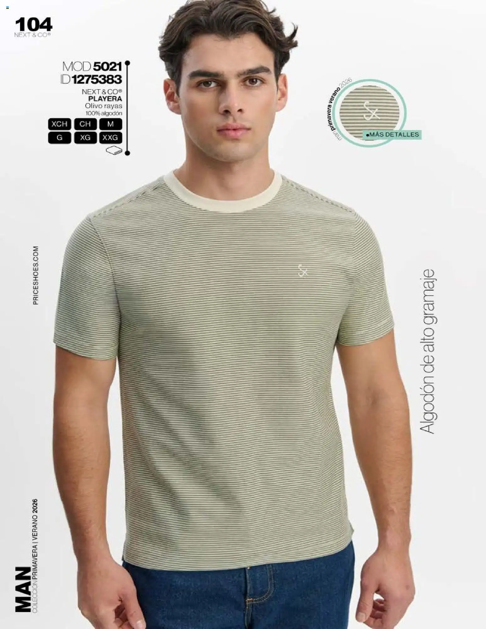 Nuevas ofertas de Price Shoes válidas en toda la República Mexicana desde el 03.04.2026. ¡Encuentra las mejores ofertas en Price Shoes catálogo Man! | Página: 104 | Productos: Algodón, Playera