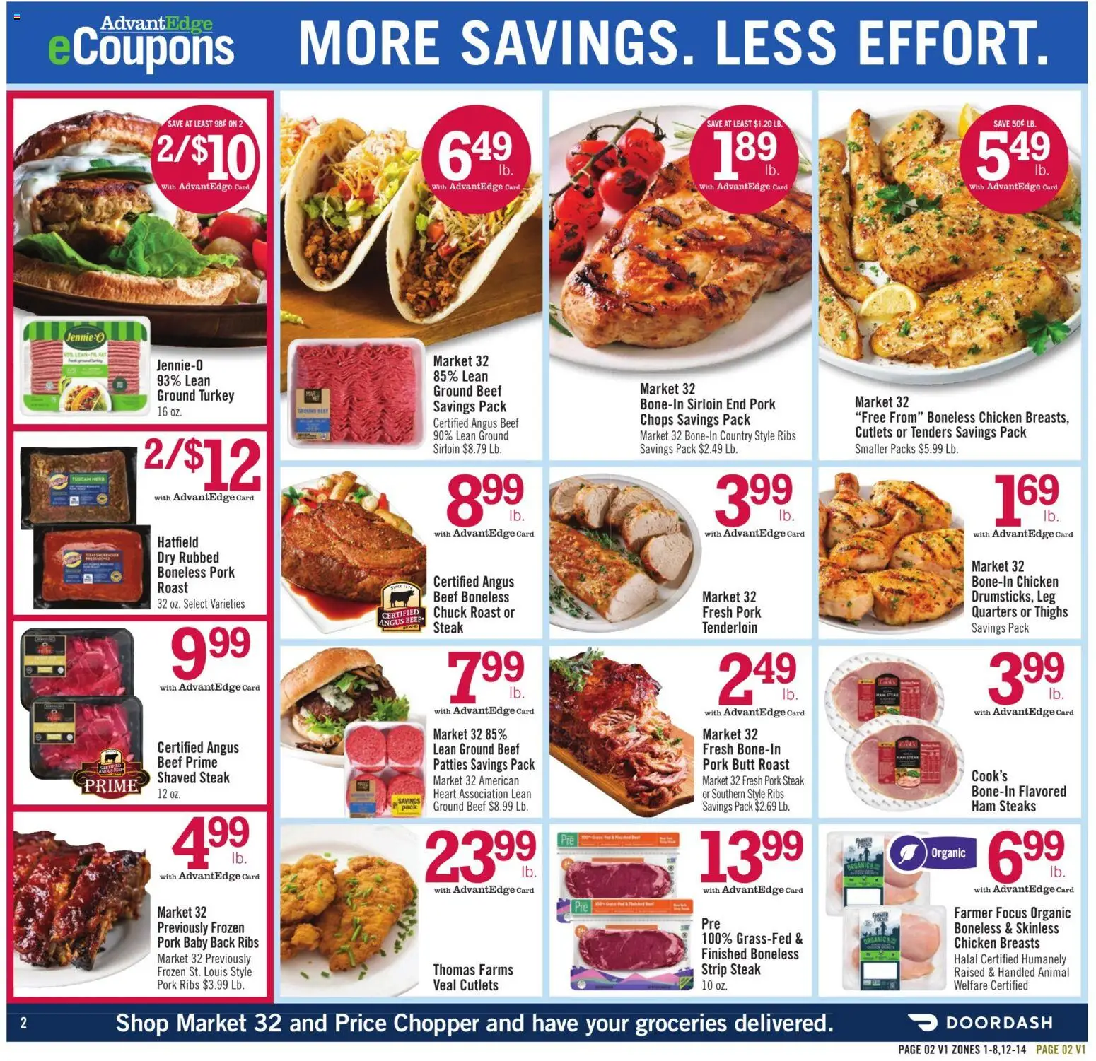 Price Chopper - Weekly Ad - valid from 08/23/2026 | Page: 2 | Products: Pork steak, Veal, Beef, Ground beef