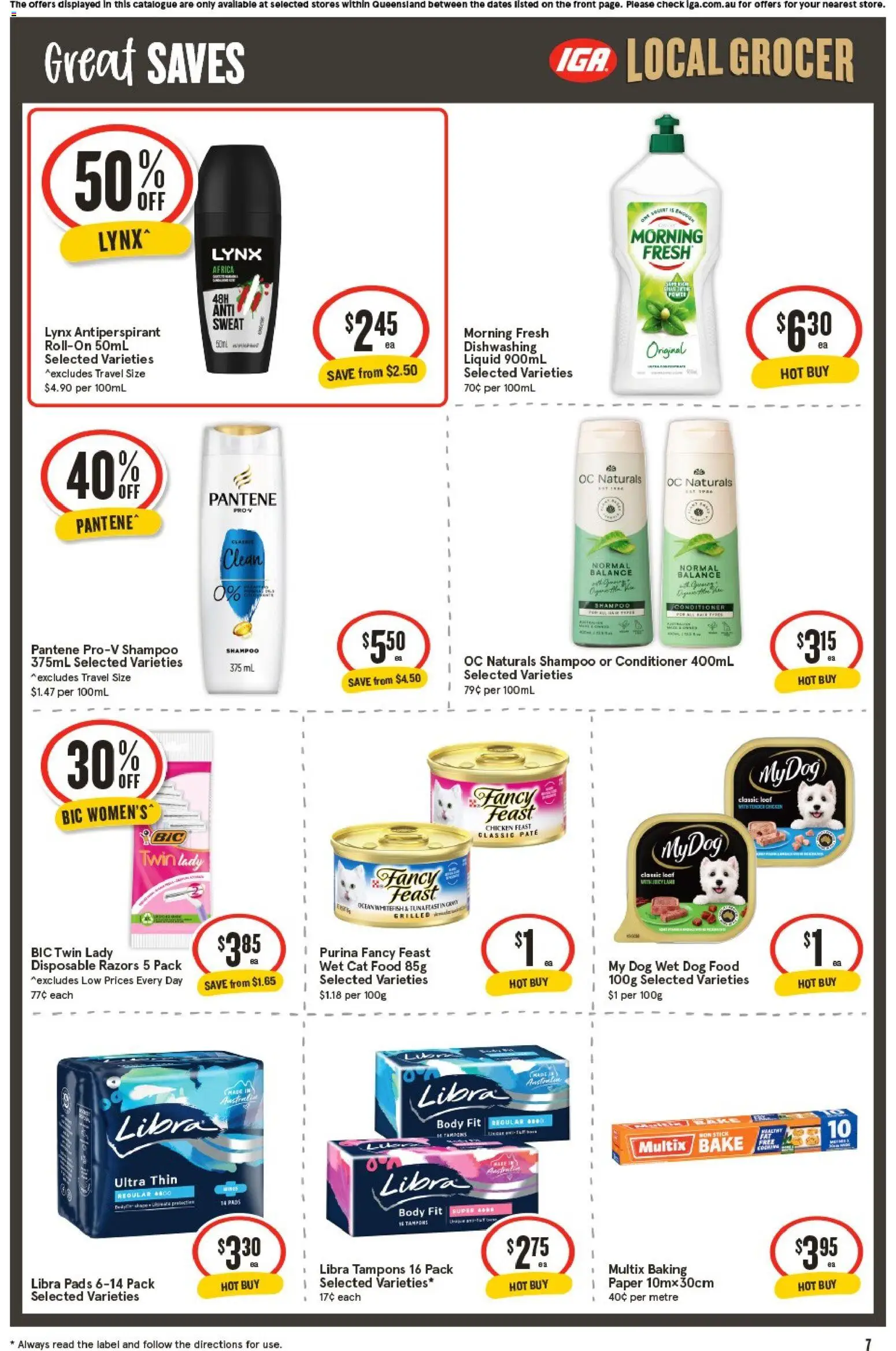 IGA catalogue - valid from 01/07/2026 | Page: 8 | Products: Shampoo, Conditioner, Chicken, Tampons