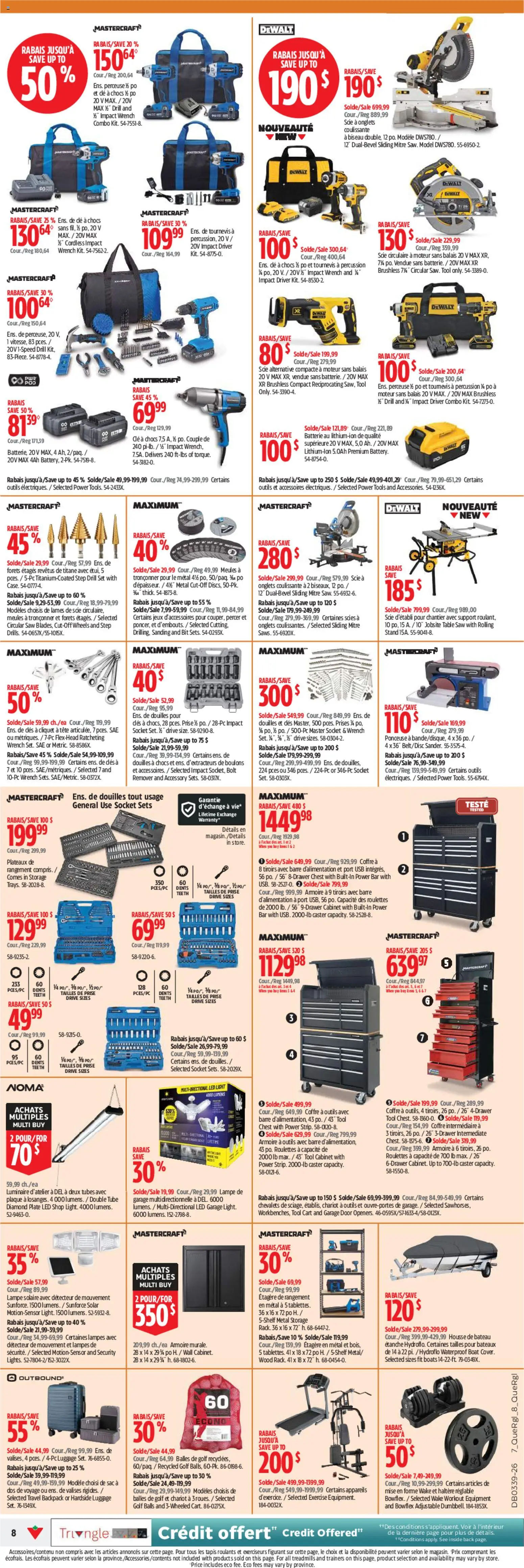 Canadian Tire flyer valid from Sep 24, 2026 | Page: 8 | Products: Luggage, Tubes, LED light, Socket