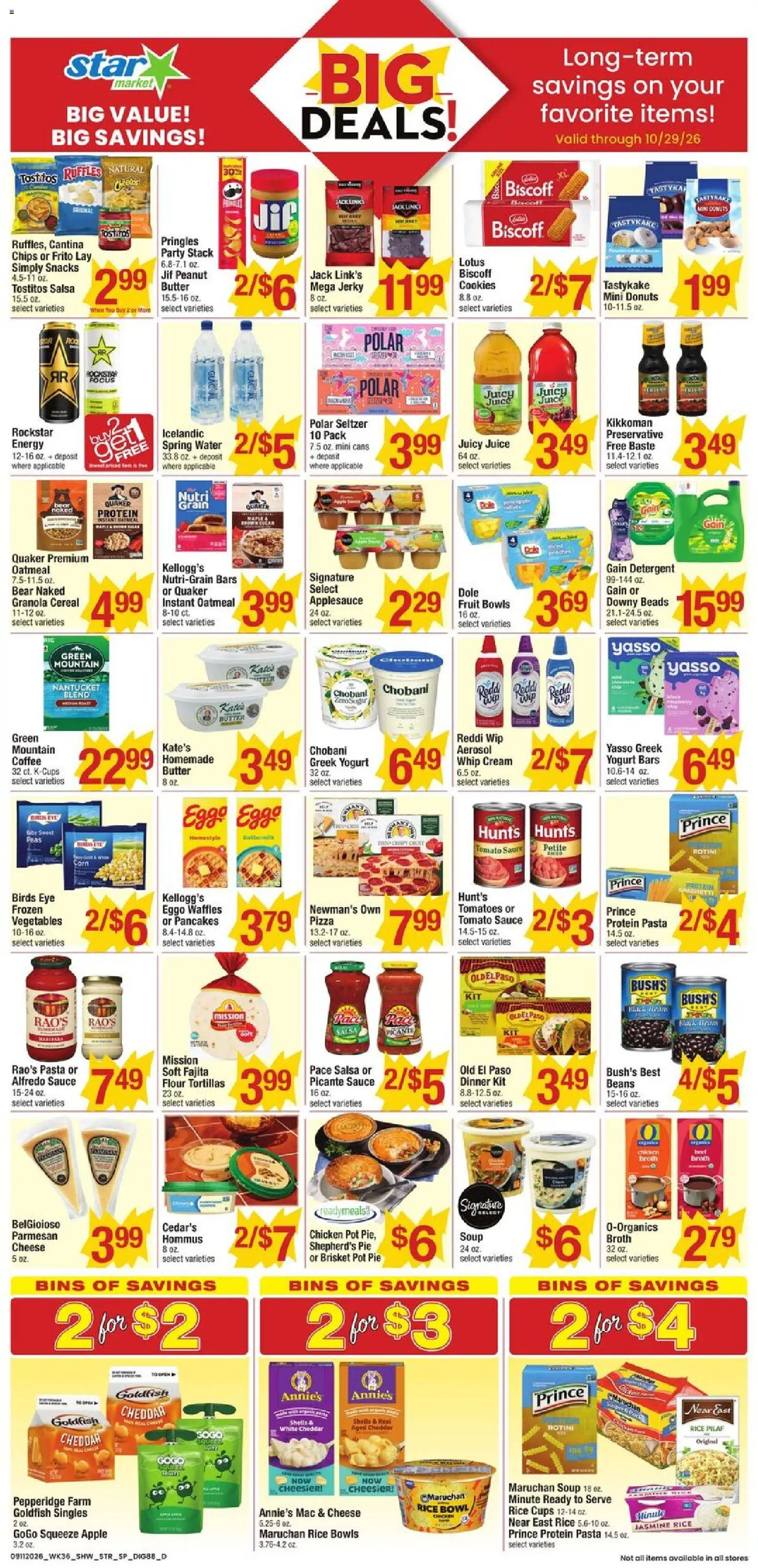Star Market Weekly Ad - valid from 09/11/2026 | Page: 8 | Products: Waffles, Pasta, Cream, Sauce