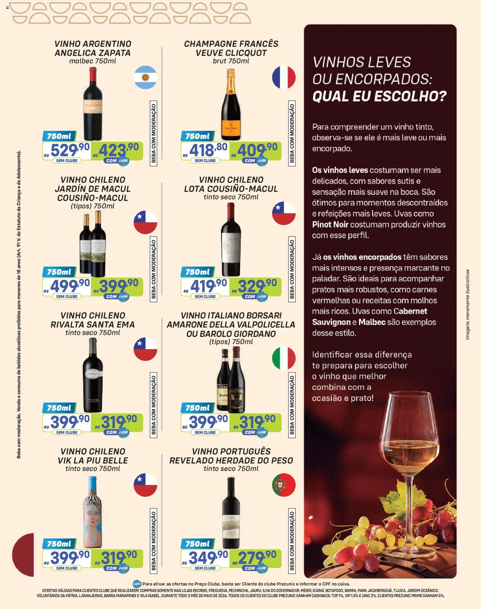 Prezunic Folheto - válido de 05.05.2026 | Página: 2 | Produtos: Champagne, Maiô, Vinho, Uvas