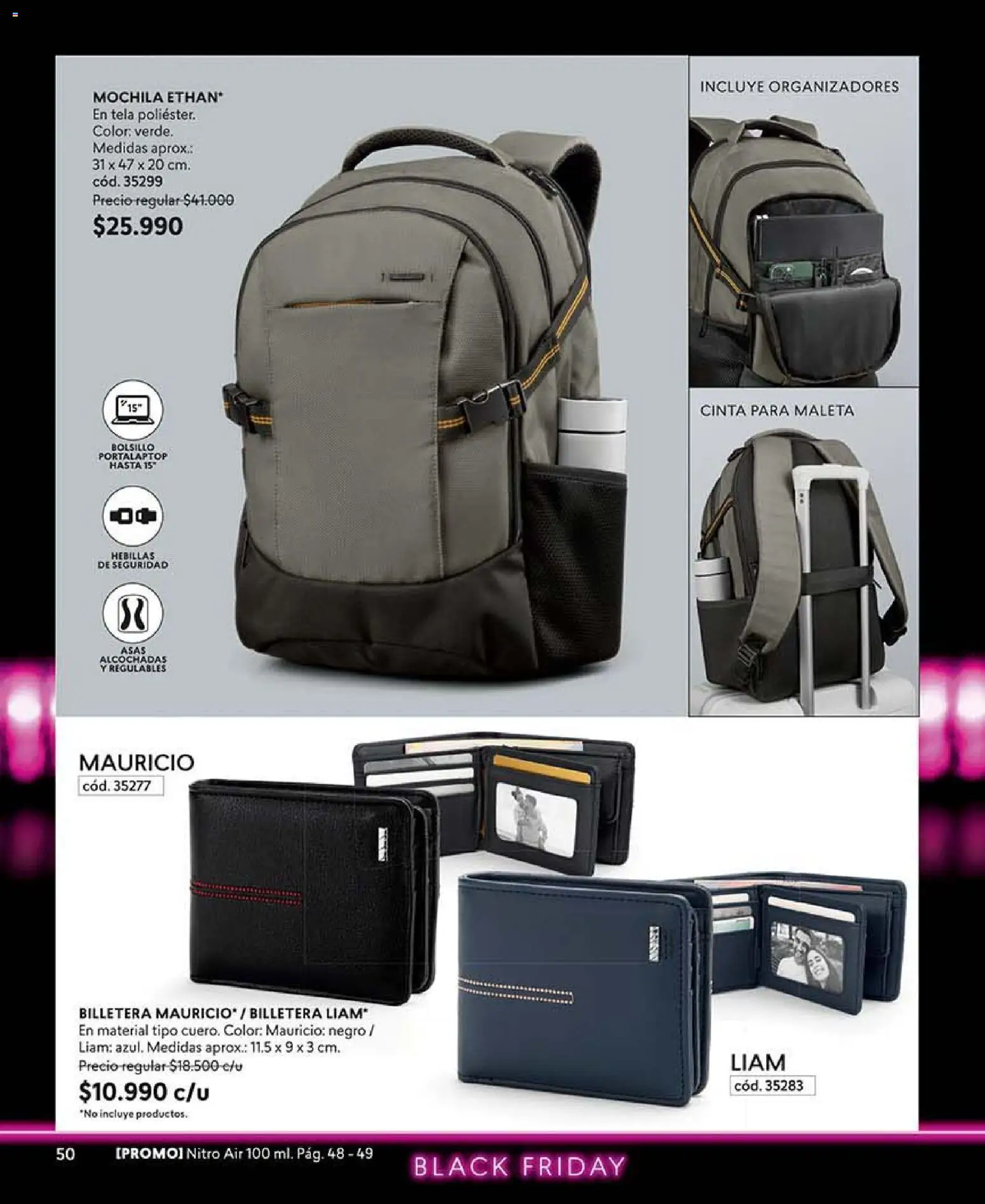 Catálogo CyZone Campaña 16 │ válido desde el 28.09.2026 | Página: 50 | Productos: Cinta, Mochila, Billetera, Maleta