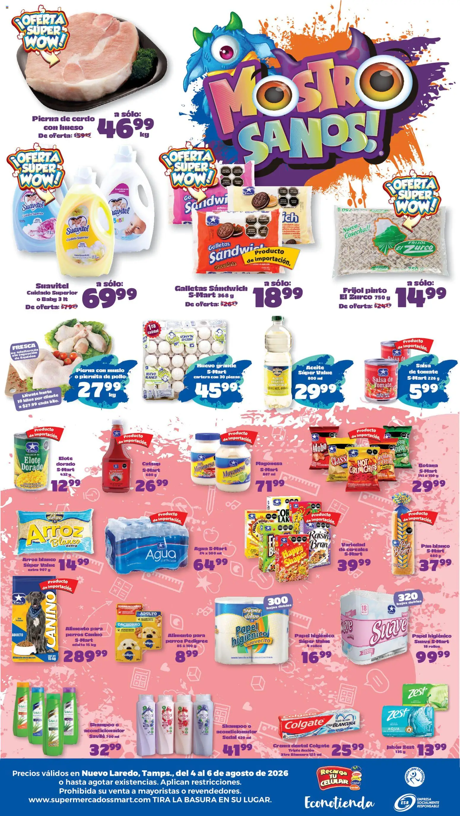 Nuevas ofertas de S-Mart válidas en toda la República Mexicana desde el 04/08/2026. ¡Encuentra las mejores ofertas en S-Mart folleto Nuevo Laredo! | Página: 2