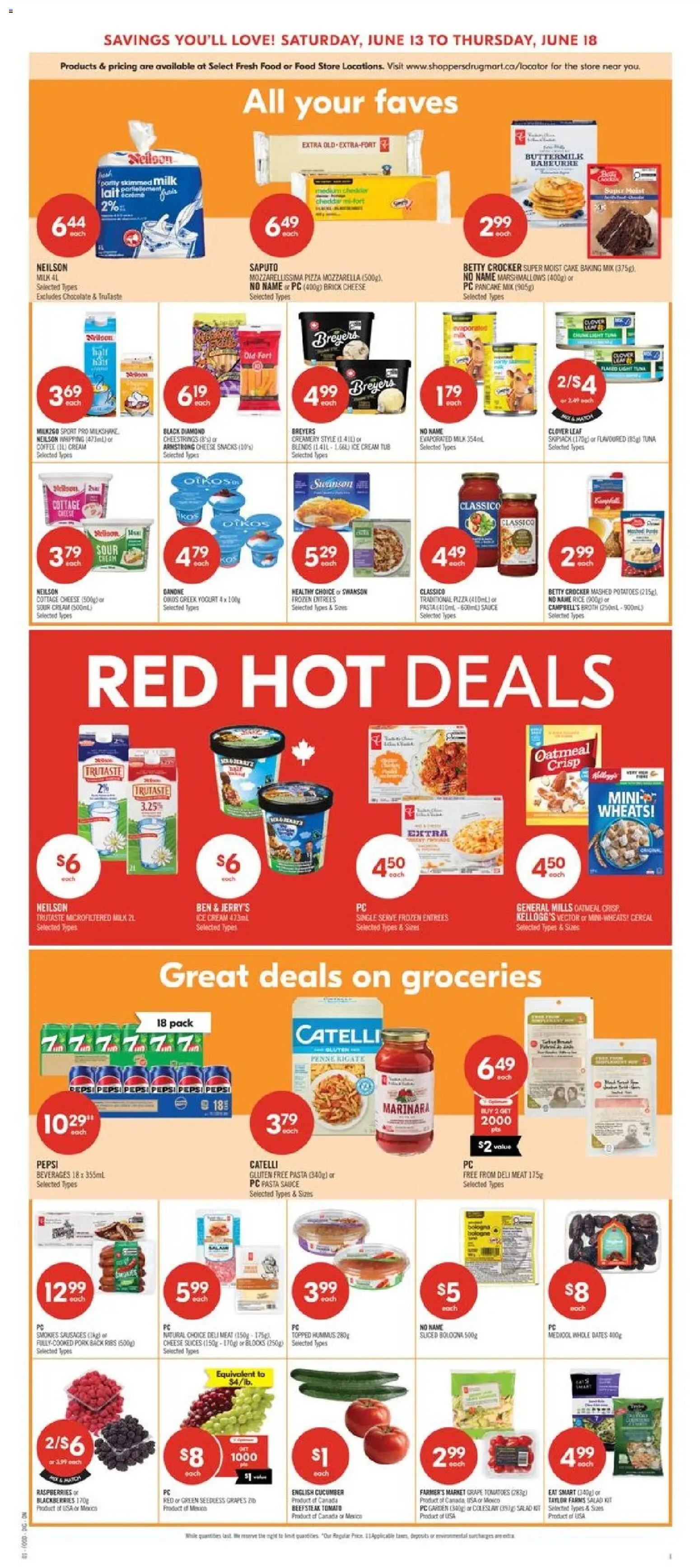 Shoppers flyer valid from 12.06.2026 | Page: 4 | Products: Salad, PC, Chocolate, Pork