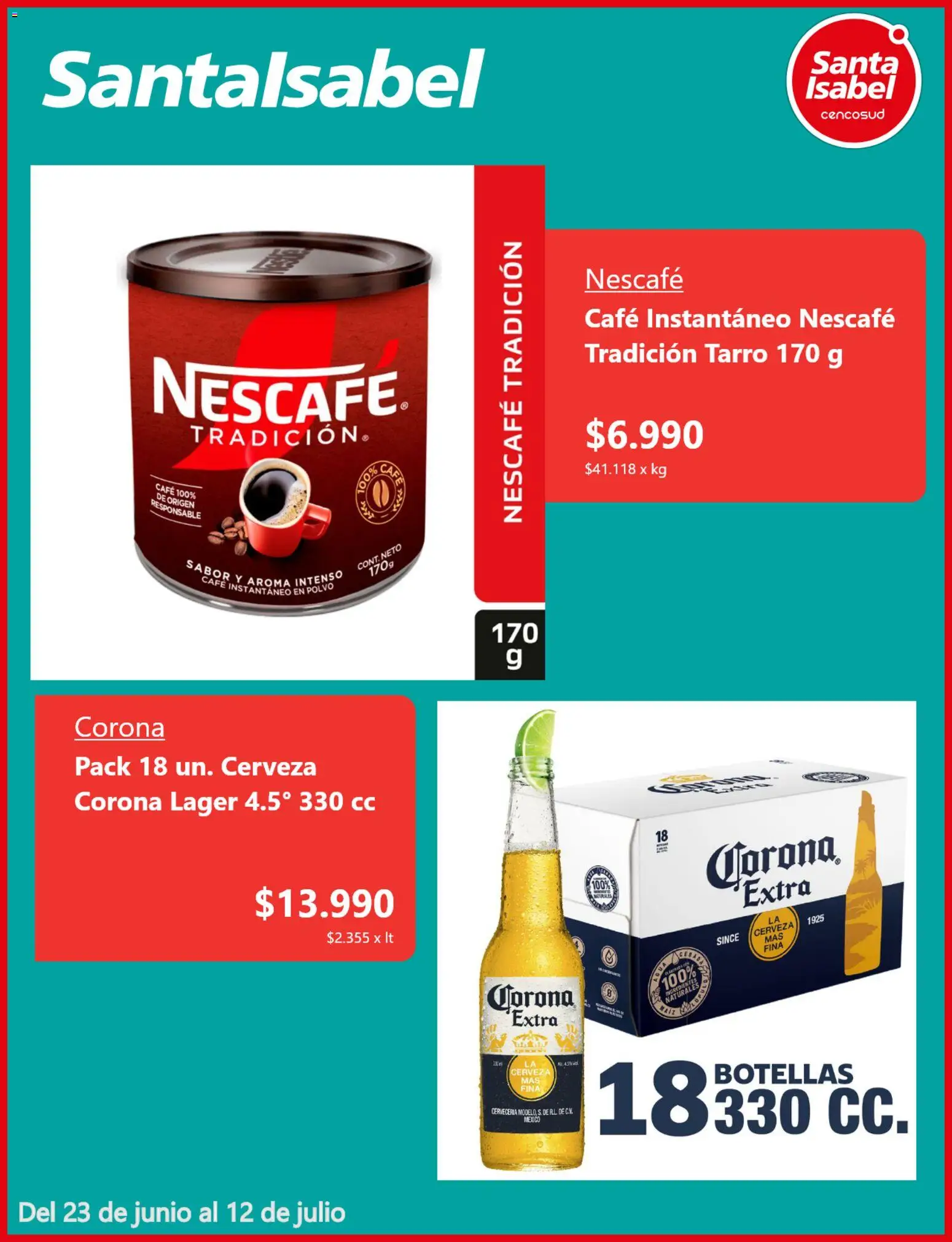 Santa Isabel Ofertas │ válido desde el 22.06.2026 | Página: 3 | Productos: Agua, Polvo, Café, Cerveza