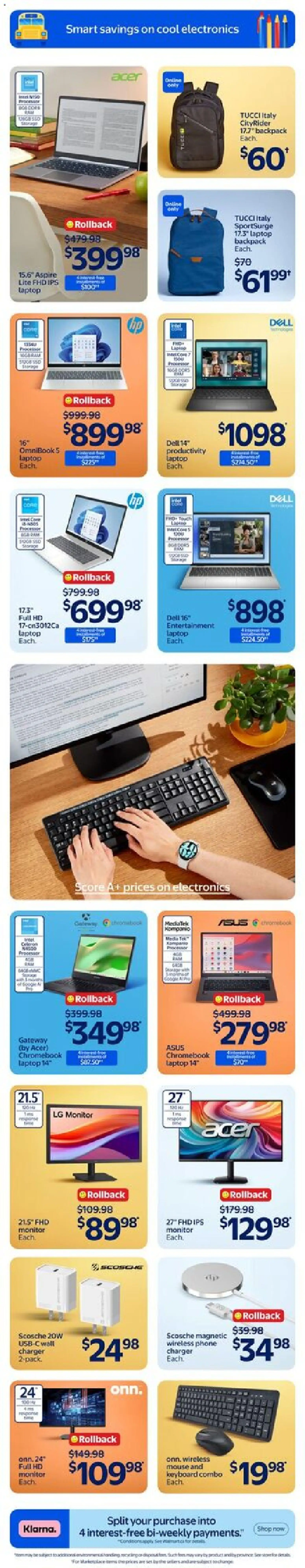 Walmart flyer valid from Aug 6, 2026 | Page: 6 | Products: Phone, Mouse, Keyboard, Shoes