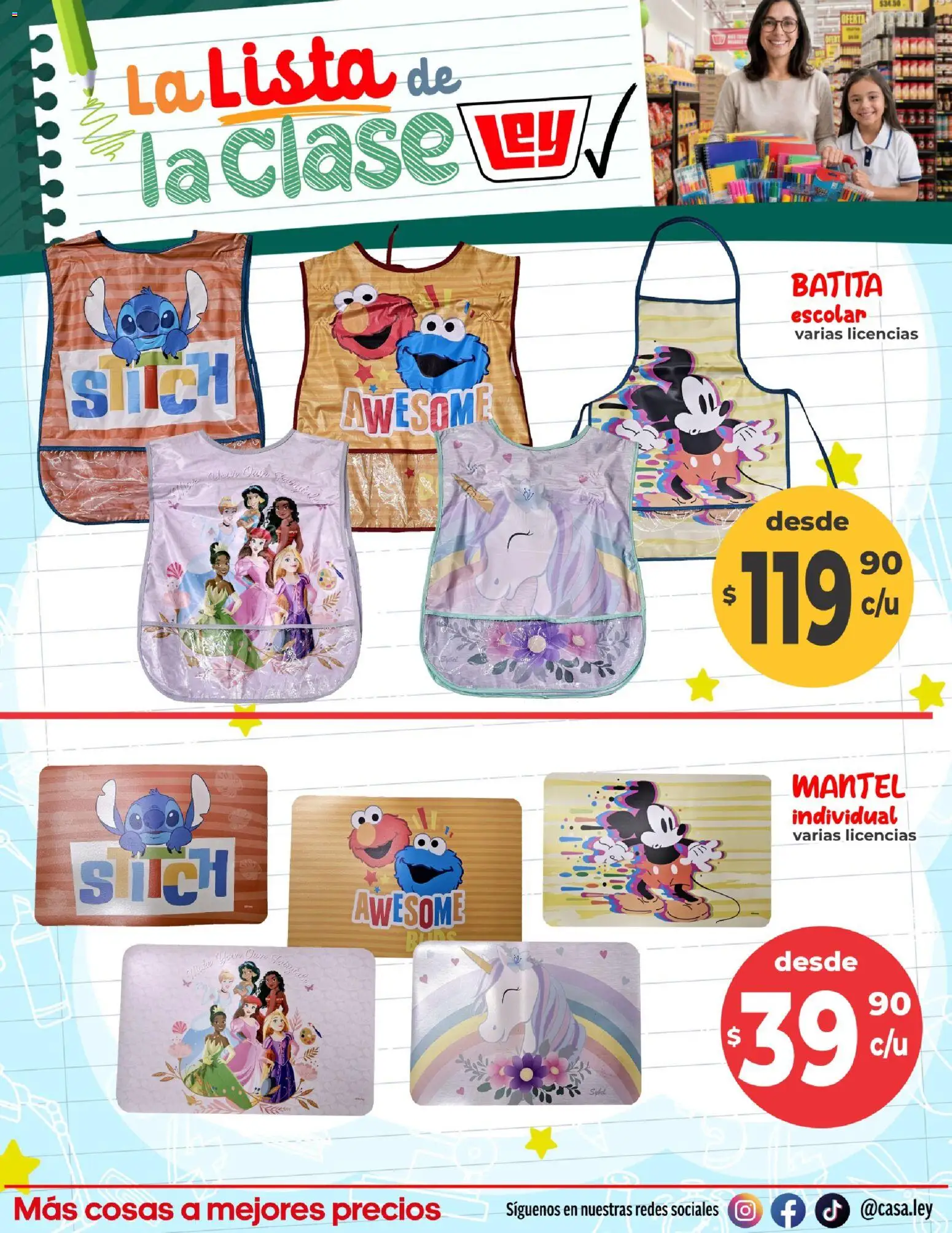 Nuevas ofertas de Casa Ley válidas en toda la República Mexicana desde el 27/08/2026. ¡Encuentra las mejores ofertas en Casa Ley folleto La Lista de la Clase! | Página: 13 | Productos: Mantel, Mantel individual