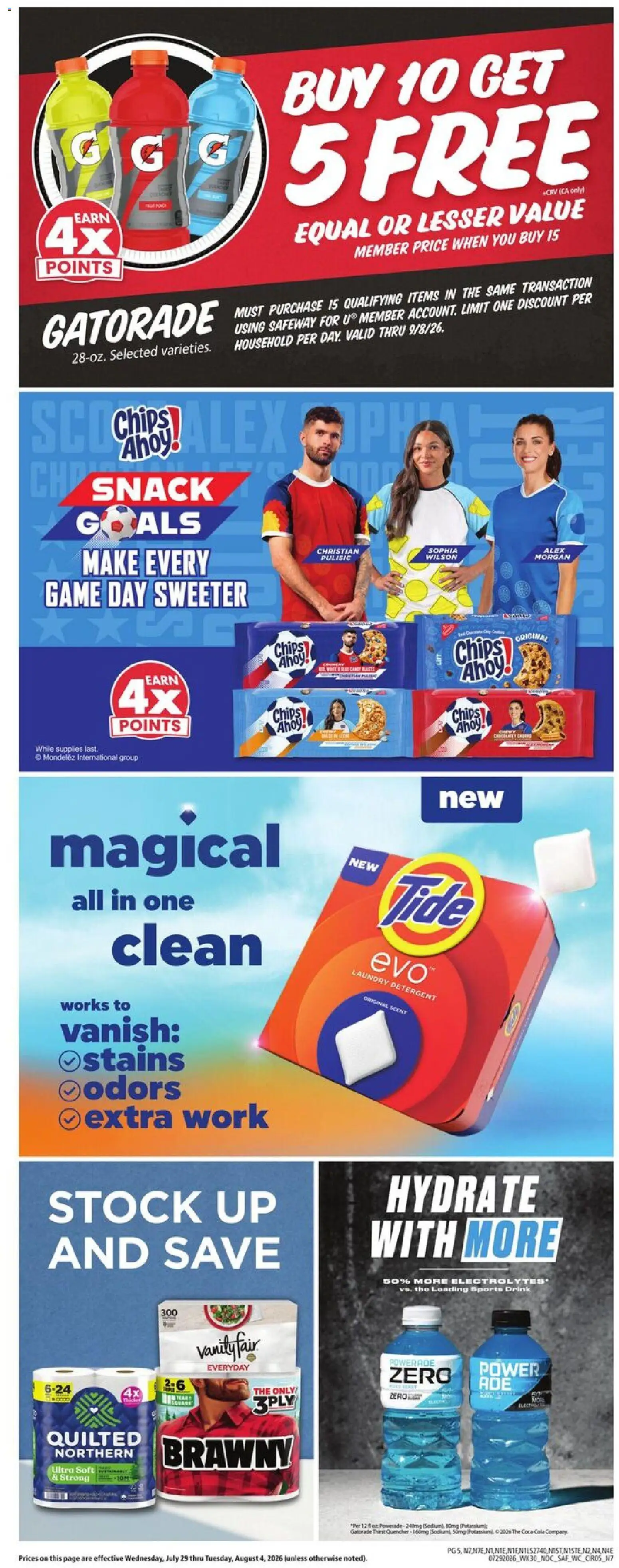 Safeway Weekly Ad - valid from 07/29/2026 | Page: 5 | Products: Detergent, Chips, Game