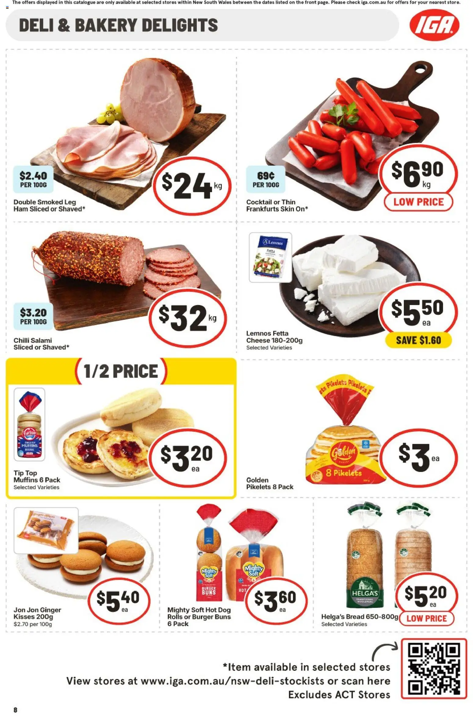 IGA catalogue - valid from 30/09/2026 | Page: 8 | Products: Bread, Ginger, Ham, Muffins