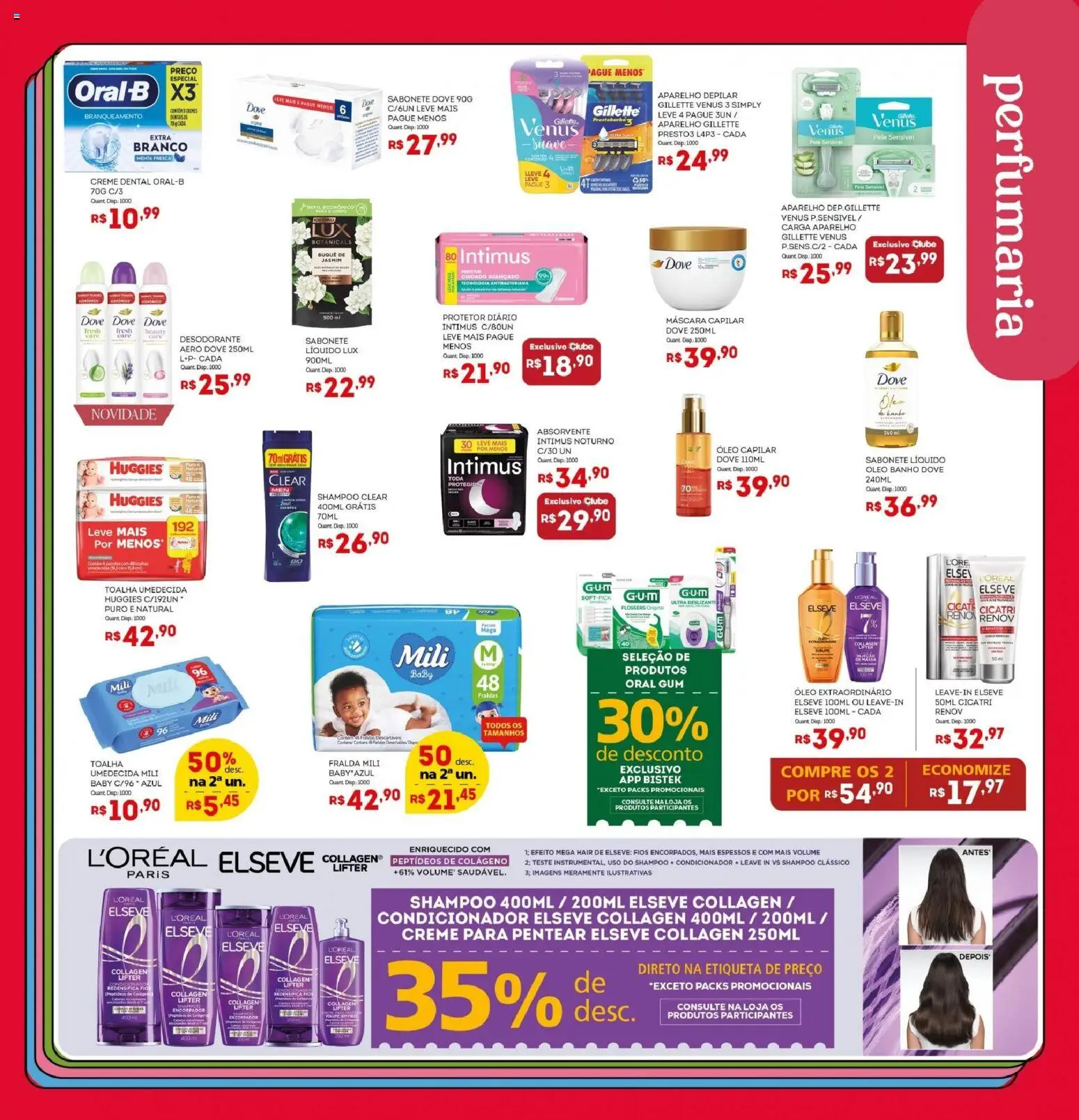Bistek Supermercados Folheto - válido de 23/09/2026 | Página: 19 | Produtos: Shampoo, Máscara capilar, Creme dental, Toalha umedecida
