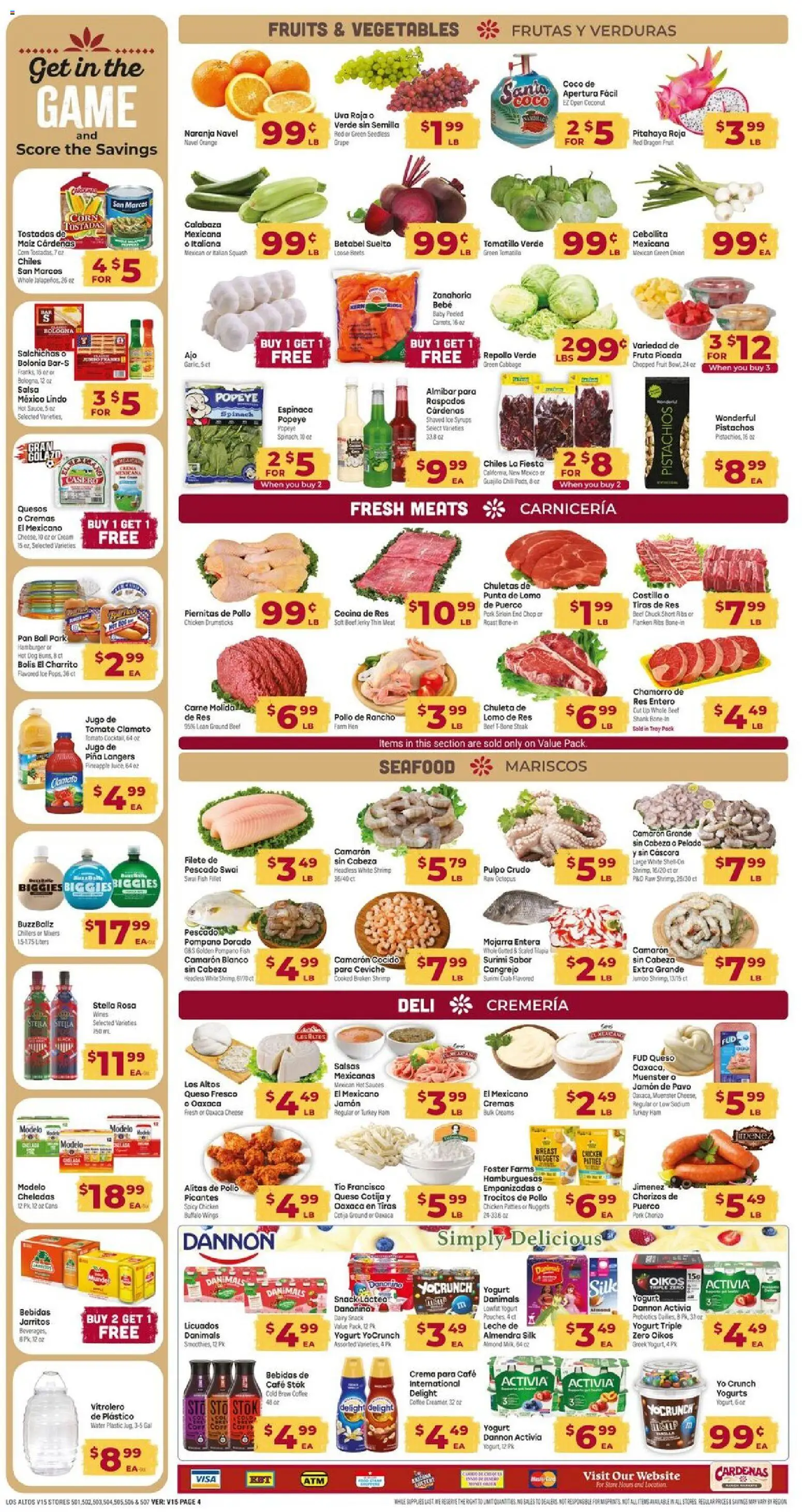 Cardenas Weekly Ad - AZ - valid from 10.06.2026 | Page: 4 | Products: Spinach, Pork, Vegetables, Onion
