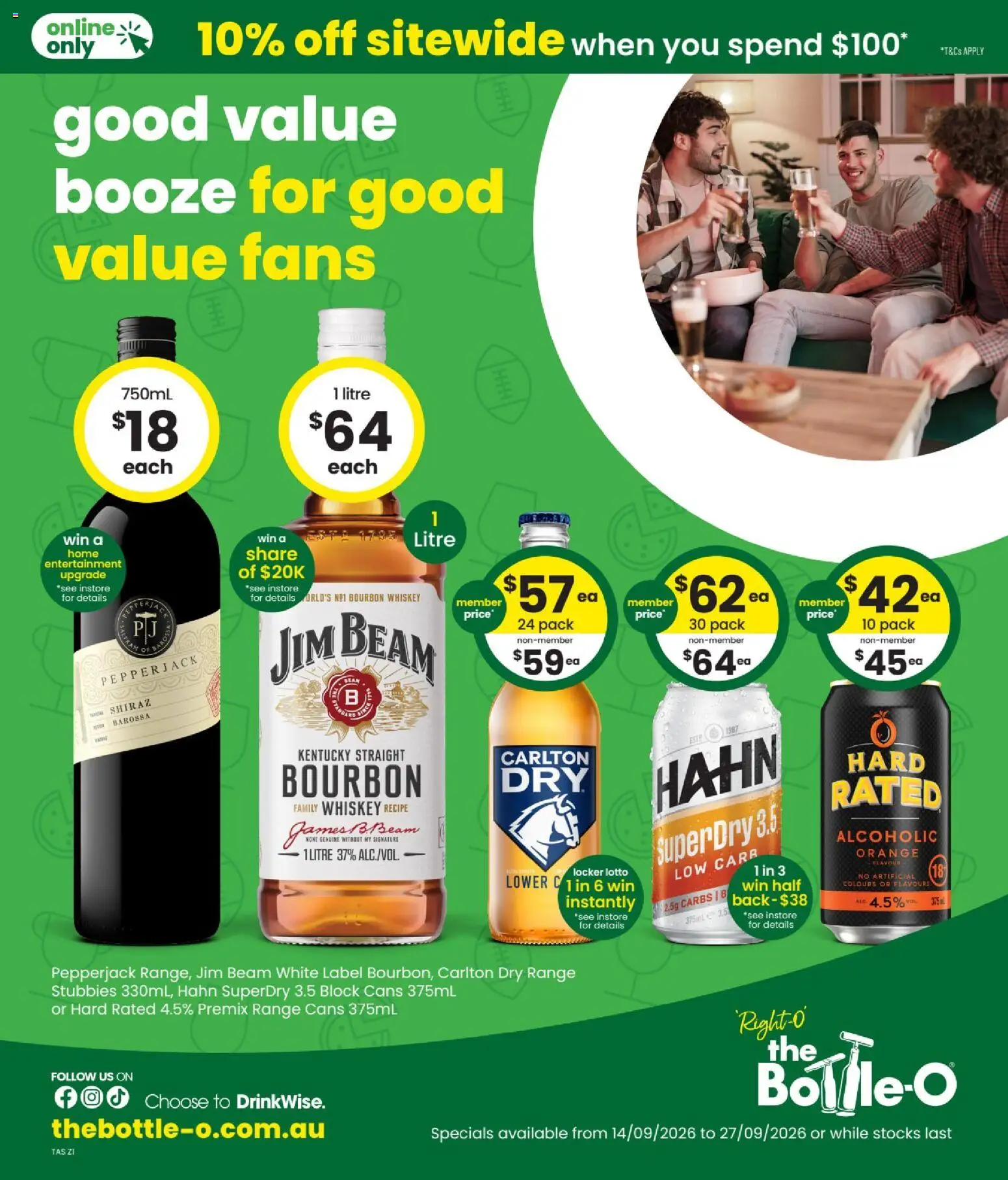 The Bottle-O catalogue - valid from 14/09/2026 | Page: 1 | Products: Jim Beam, Bourbon, Whiskey