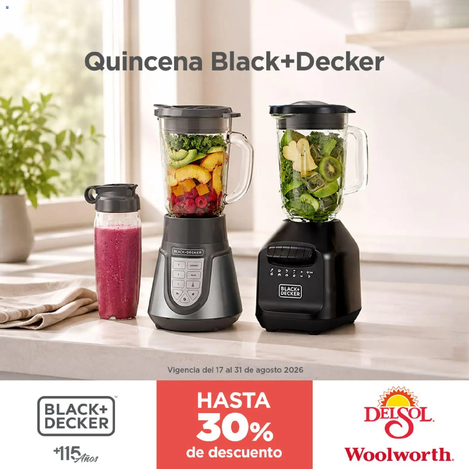 Nuevas ofertas de Del Sol y Woolworth válidas en toda la República Mexicana desde el 17/08/2026. ¡Encuentra las mejores ofertas en Del Sol y Woolworth katalog Quincena Black+Decker! | Página: 4