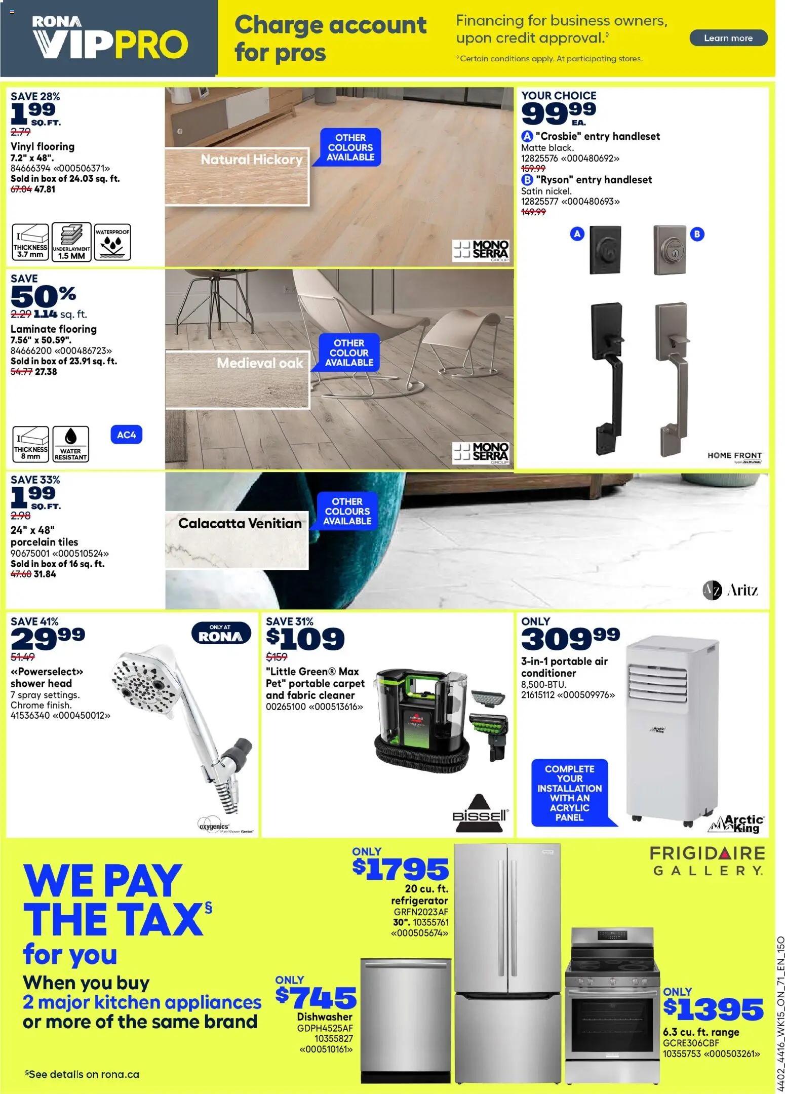 Rona flyer valid from 07.05.2026 | Page: 4 | Products: Refrigerator, Conditioner, Box, Shower