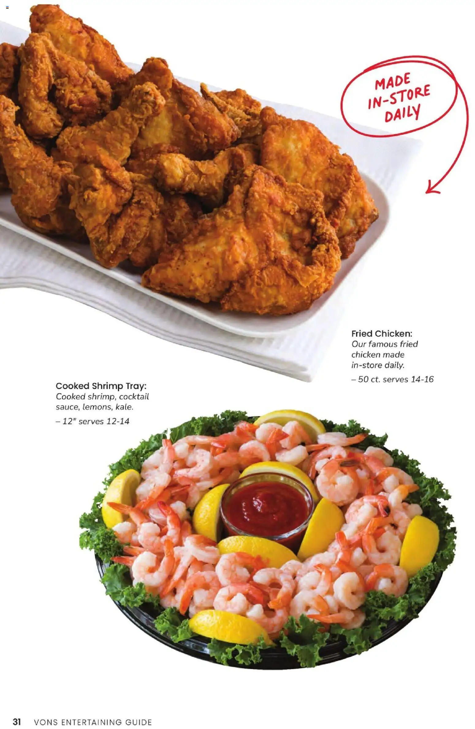Vons Entertaining Guide - valid from 10/01/2025 | Page: 32 | Products: Shrimp, Chicken