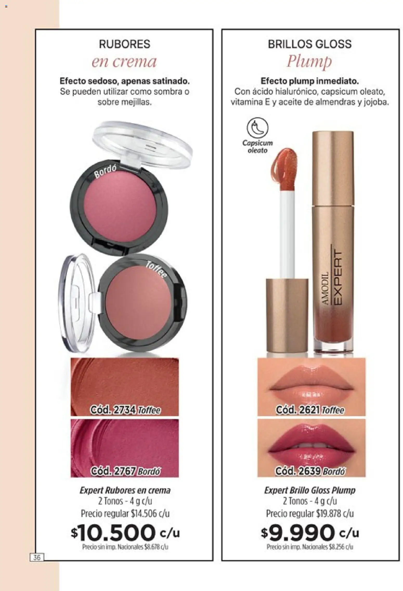 Catálogo Amodil Campaña 15 │ válido desde el 26/08/2026 | Página: 36 | Productos: Sobre, Almendras, Sombra, Brillo
