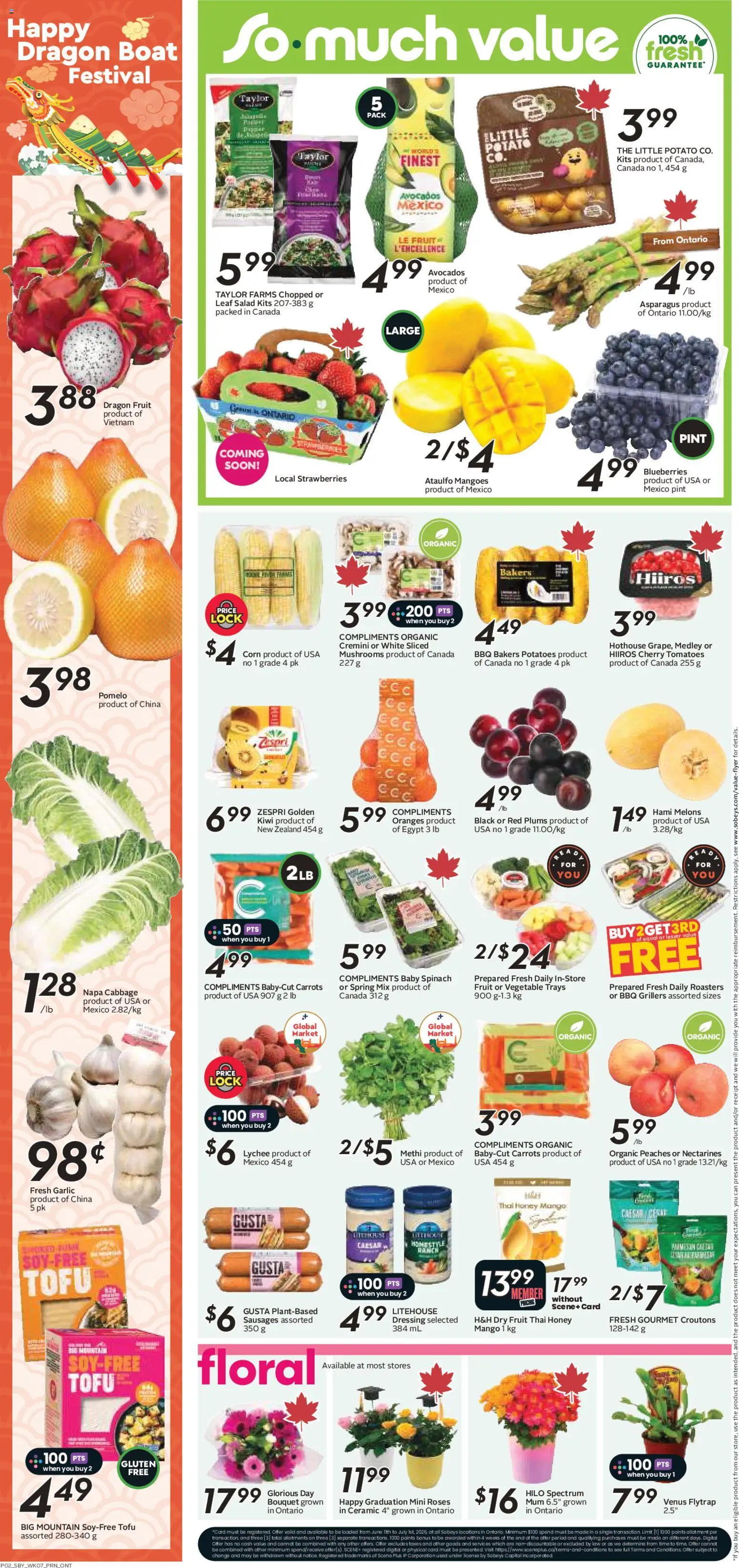 Sobeys flyer valid from 11.06.2026 | Page: 5 | Products: Kiwi, Salad, Oranges, Tomatoes