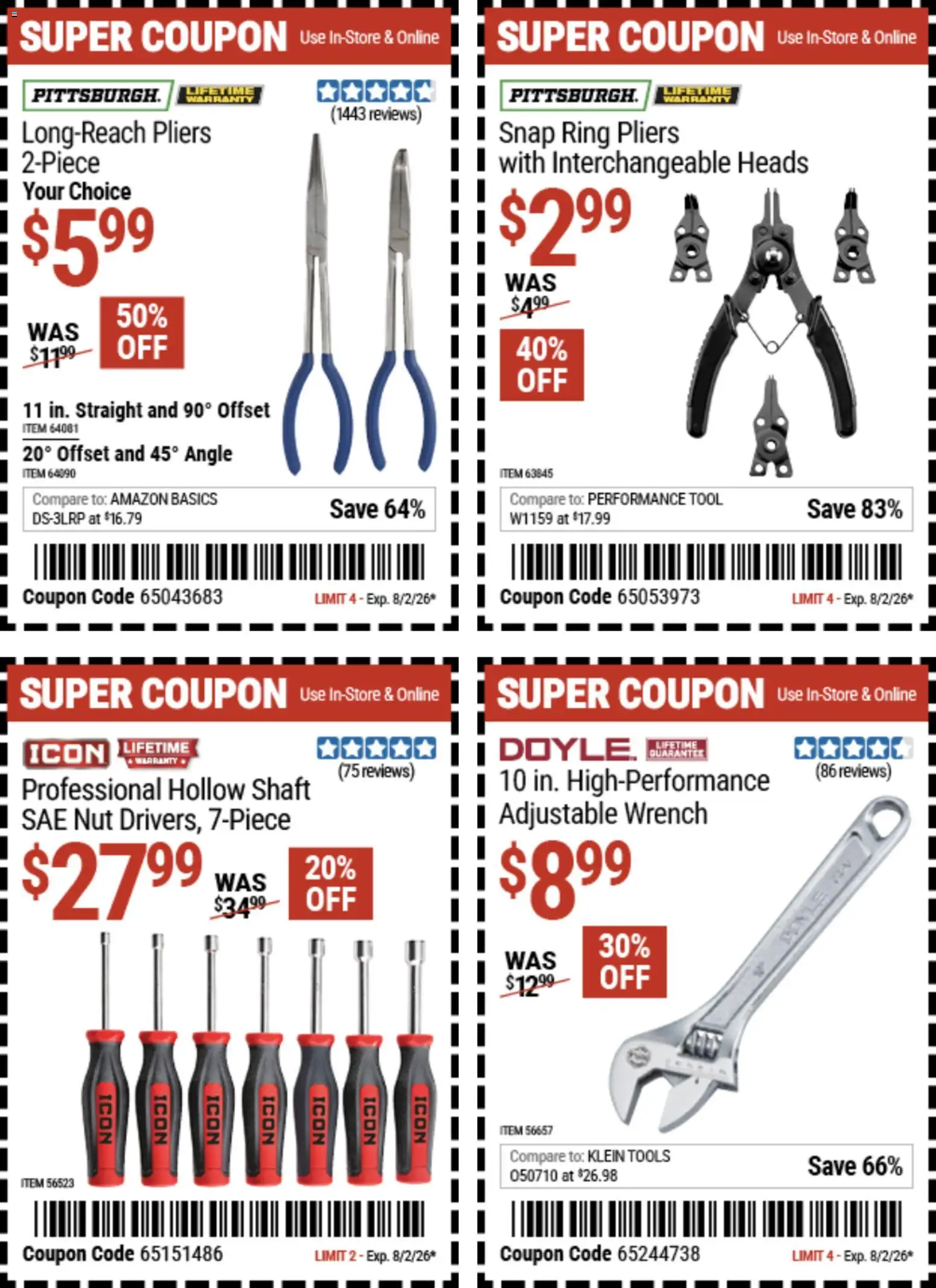 Harbor Freight Weekly Ad - valid from 07/20/2026 | Page: 6 | Products: Wrench, Ring