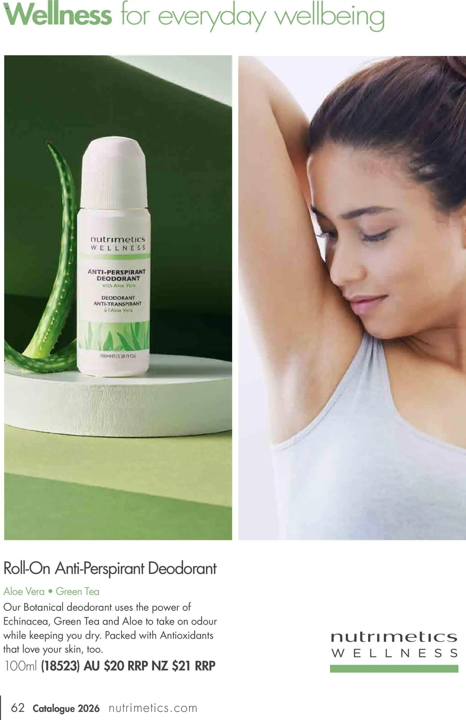 Nutrimetics catalogue - valid from 01/01/2026 | Page: 62 | Products: Tea, Antiperspirant, Aloe vera, Green tea