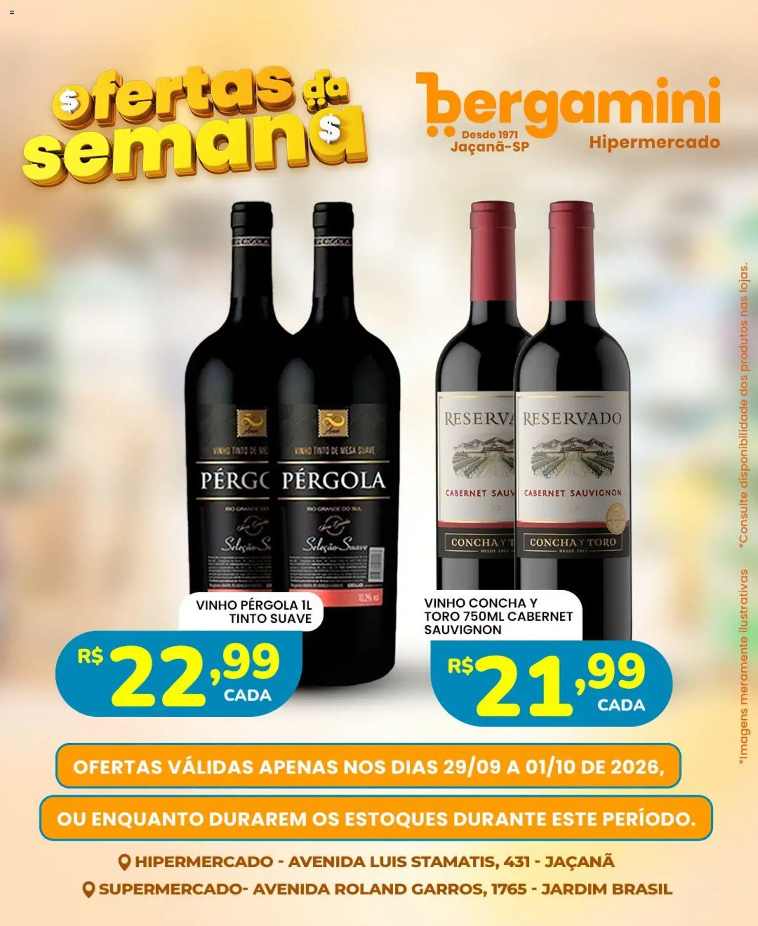 Supermercado Bergamini Folheto - válido de 29/09/2026 | Página: 20 | Produtos: Mesa, Vinho