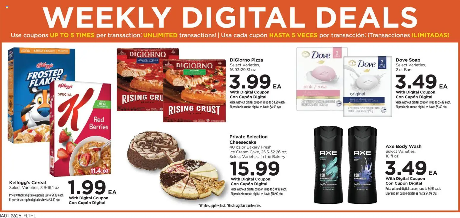 Food 4 Less Weekly Ad - valid from 07/29/2026 | Page: 3 | Products: Axe, Berries, Cream, Cheesecake